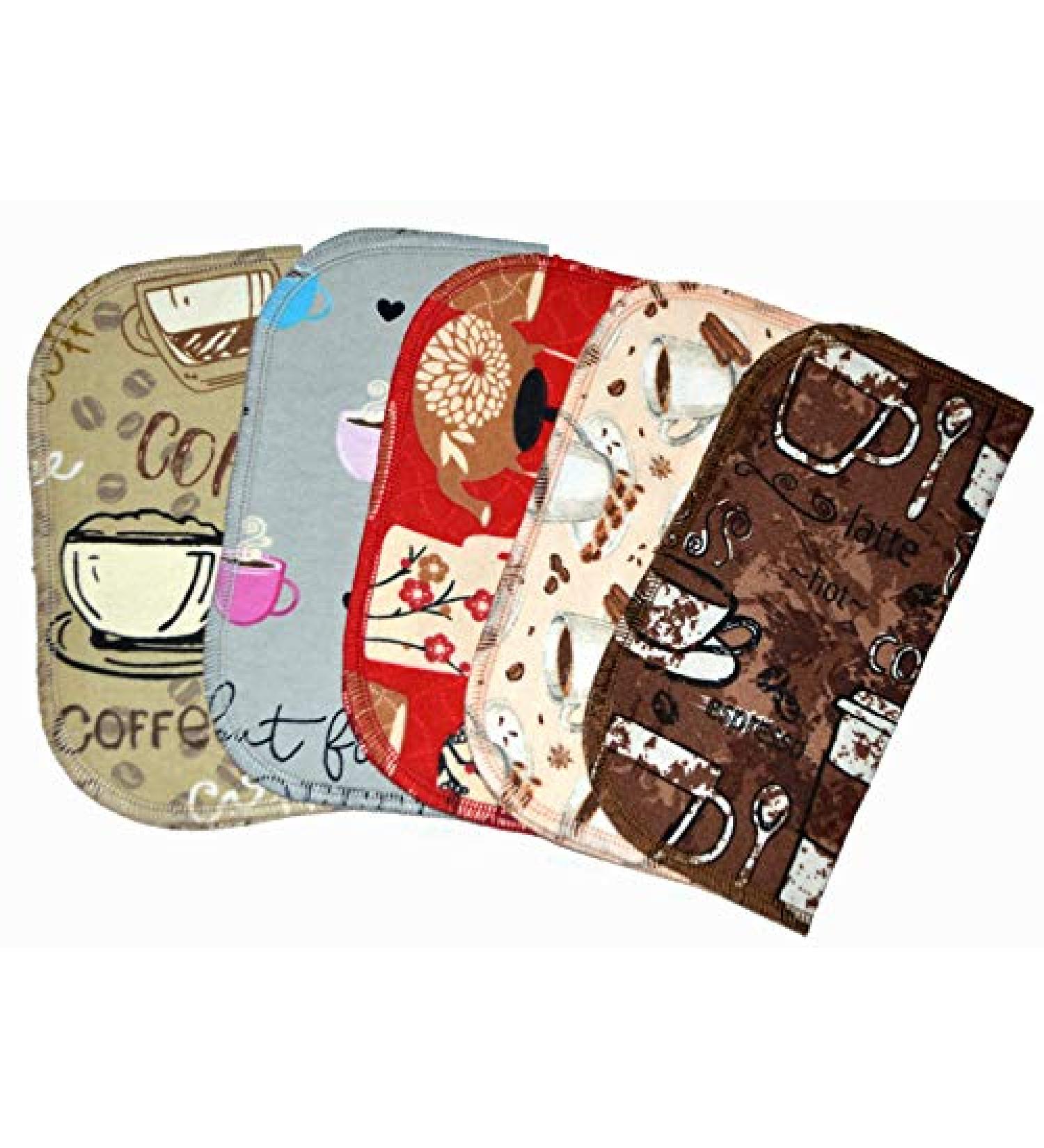 8x8 Printed Flannel Washable Cloth, 2 Ply, 5 Pack - Coffee Break Design - Buy Online on GoSupps.com