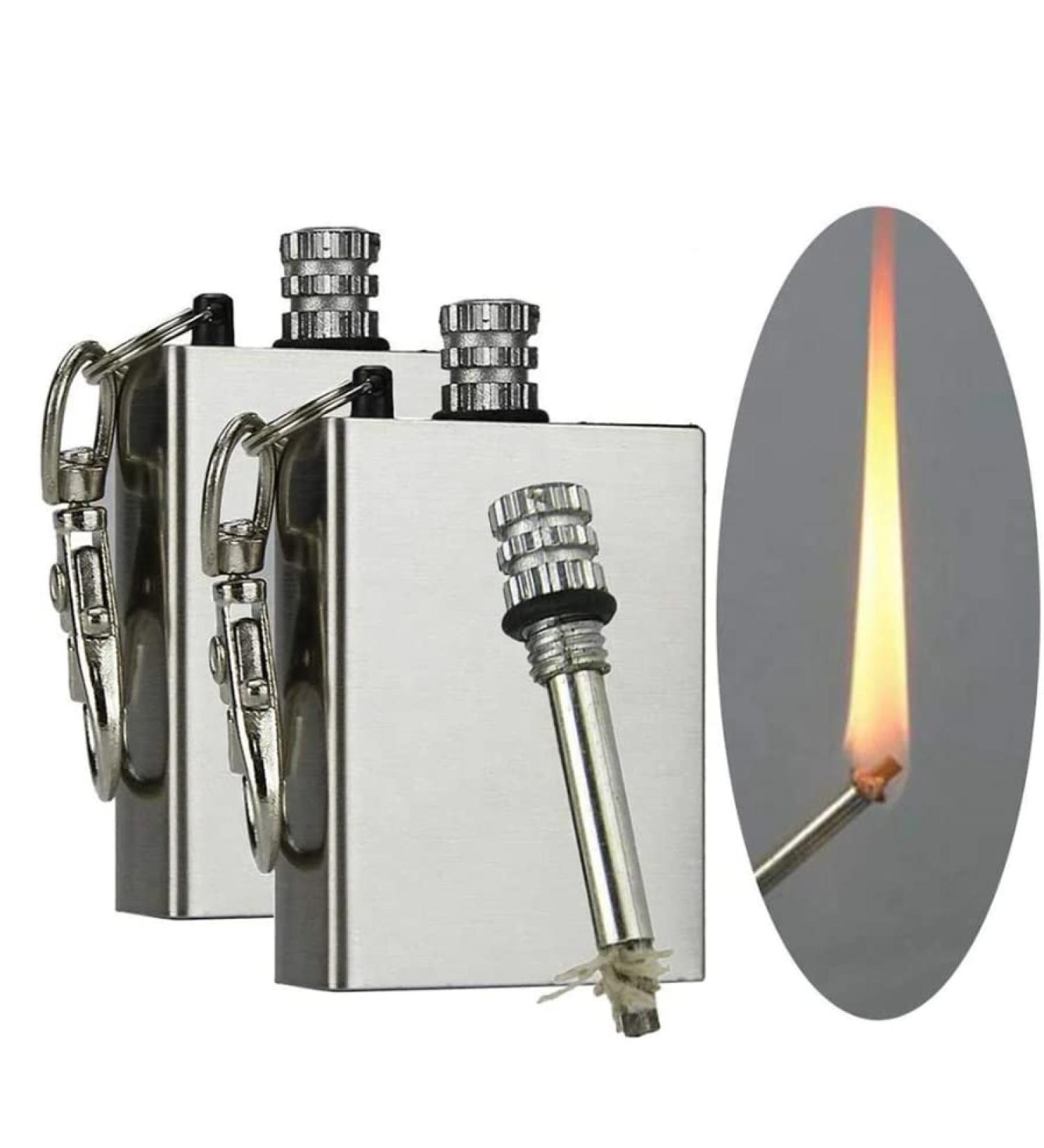 Scoutdoors Permanent Match & Emergency Lighter, Waterproof & Windproof - Stainless Steel Flint Fire Starter Survival Tool 1