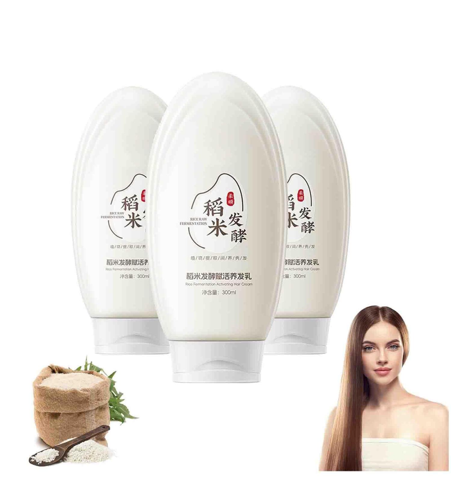 AHIOJEGX Hair Mask with Rice Water Hair Cream with Rice Fermentation Essence Shampoo and Conditioner with Rice Fermentation Deep Conditioning Hair Mask - Buy Online on GoSupps.com