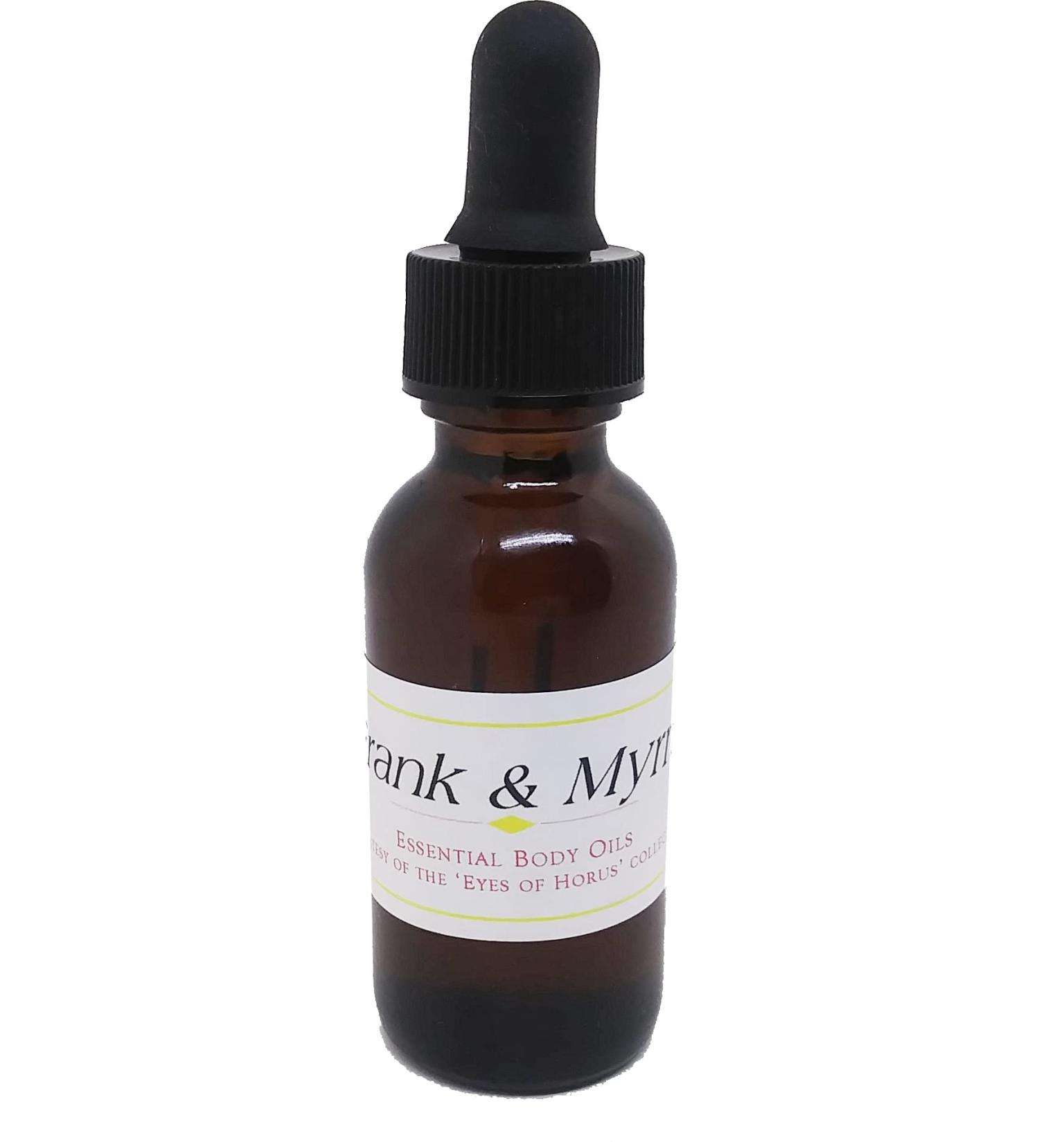 Frankincense & Myrrh Scented Body Oil Fragrance Glass Dropper Top - Brown - 1 oz. - ID#5070 1 Fl Oz (Pack of 1)