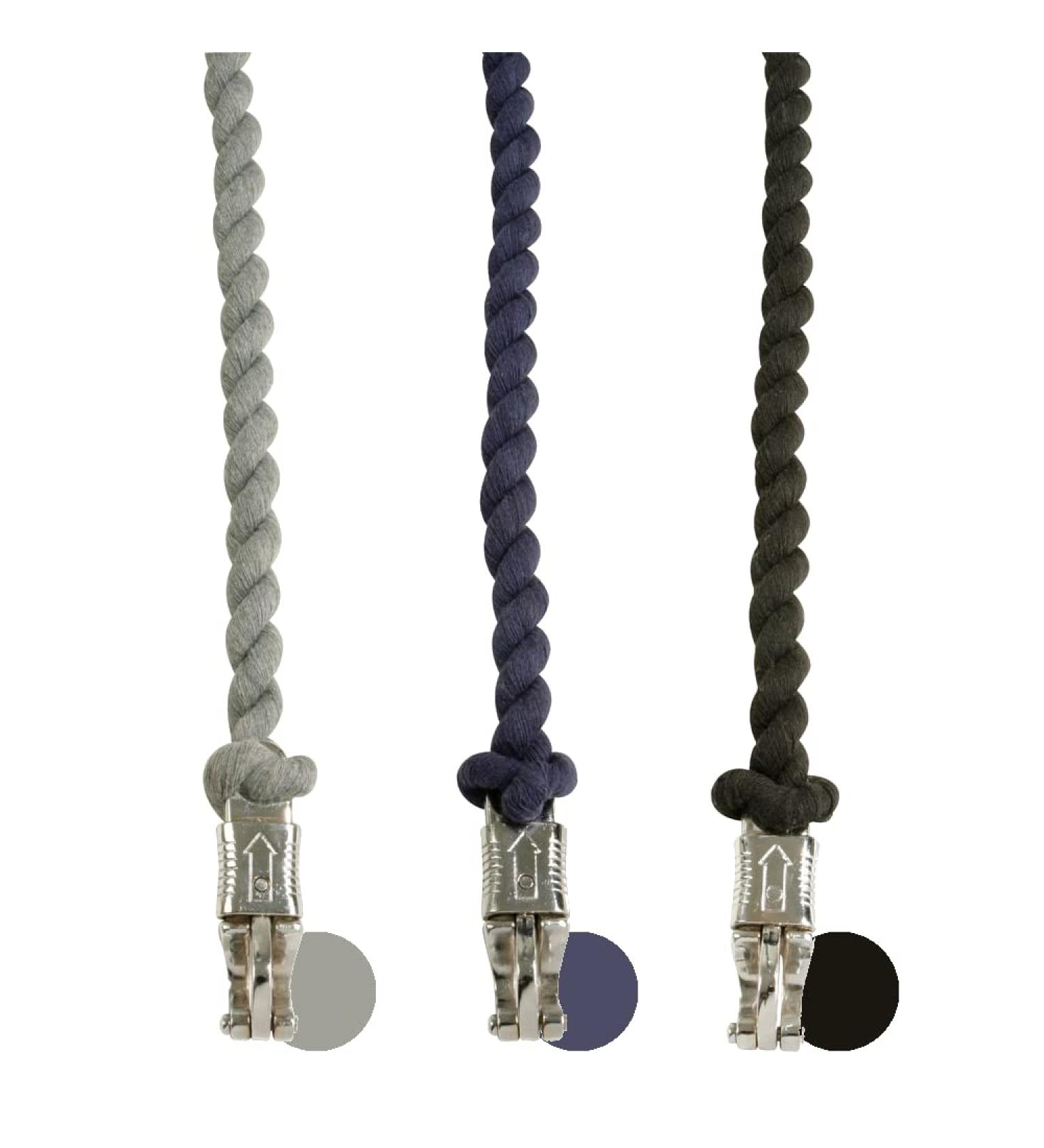 PFIFF 005037 Lead rope panic hook tie rope lead cotton twisted black 175 cm