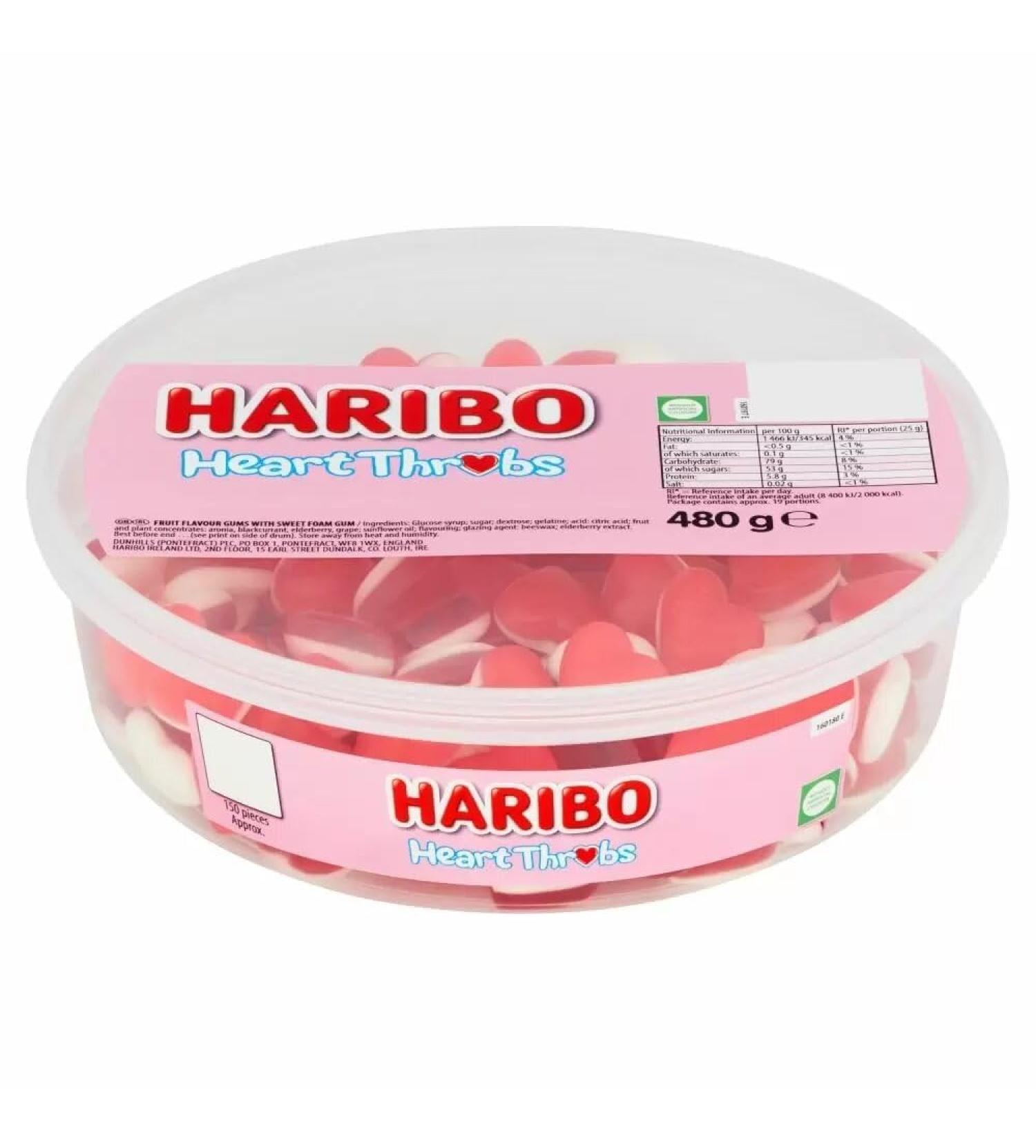 Heart Throbs Tub 480g - Beloved Fruit Flavored Gummies with Sweet Foam Gum - Buy Online on GoSupps.com