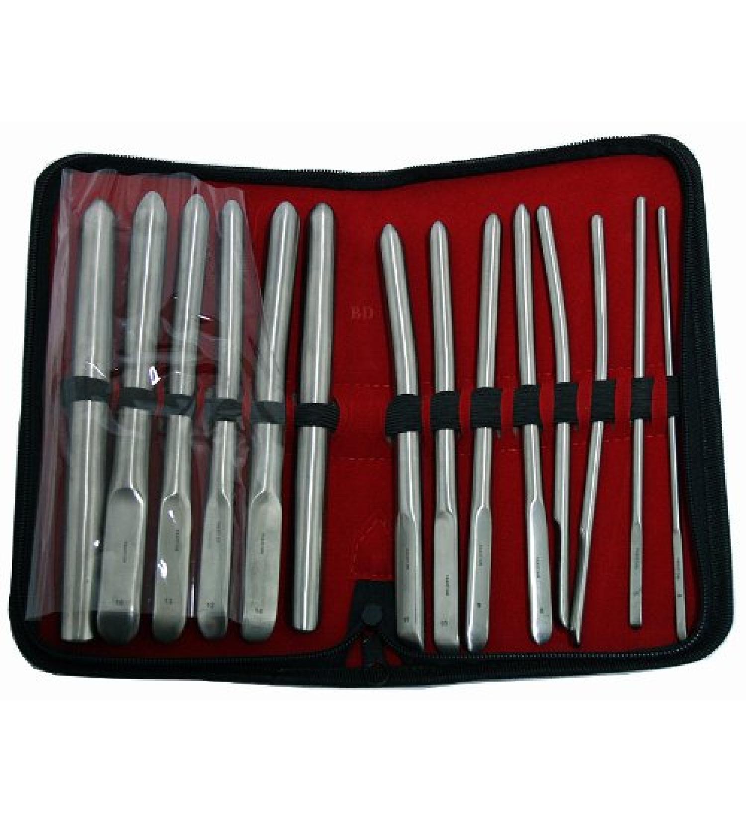 Bdeals 14 Pcs Hegar Dilators Set Single Ended Stainless Steel Surgical Instruments