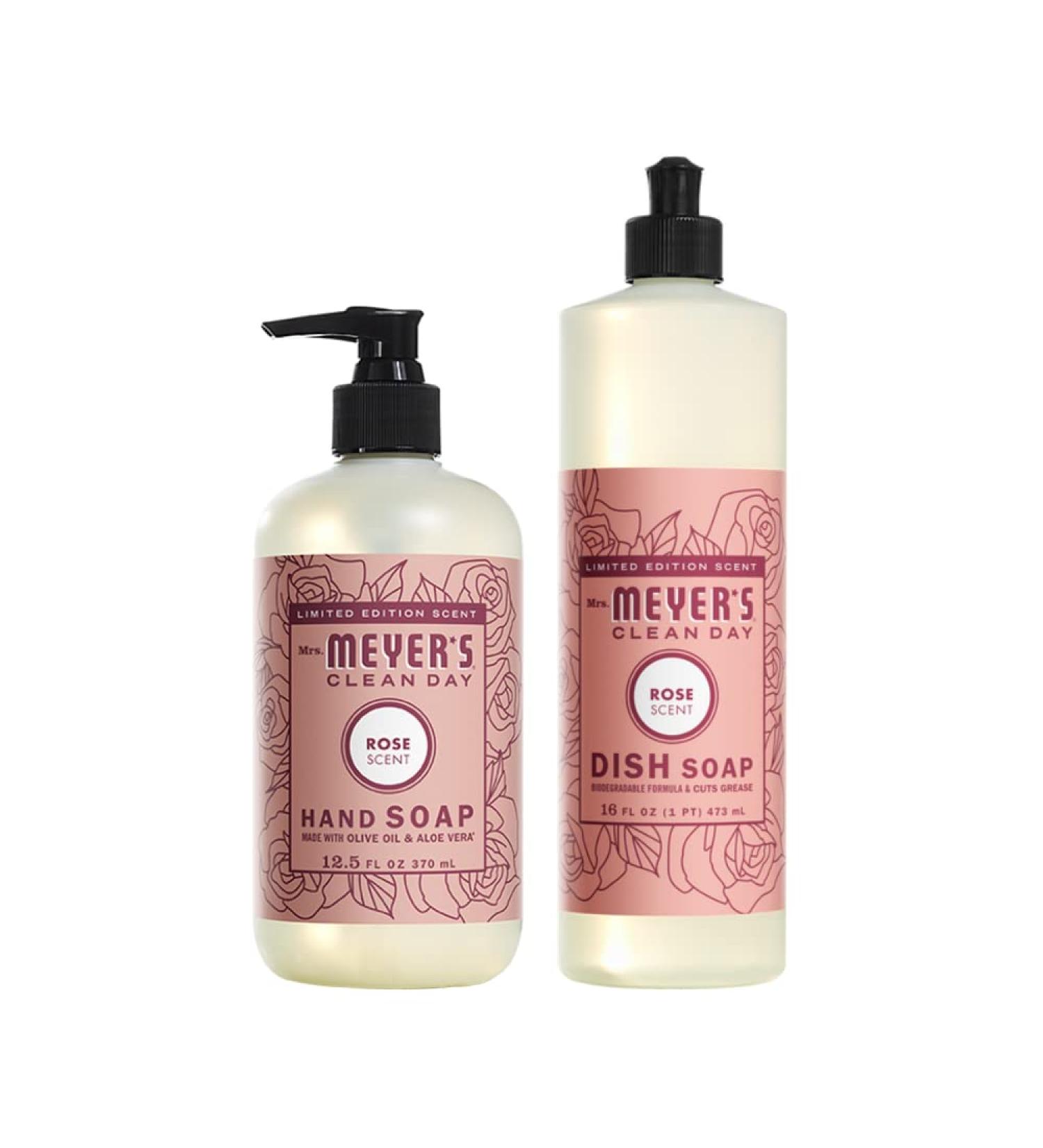 Mrs. MEYER'S CLEAN DAY Variety 1 Liquid Hand Soap 12.5 OZ 1 Liquid Dish Soap 16 OZ 1 CT (Rose) - Buy Online on GoSupps.com