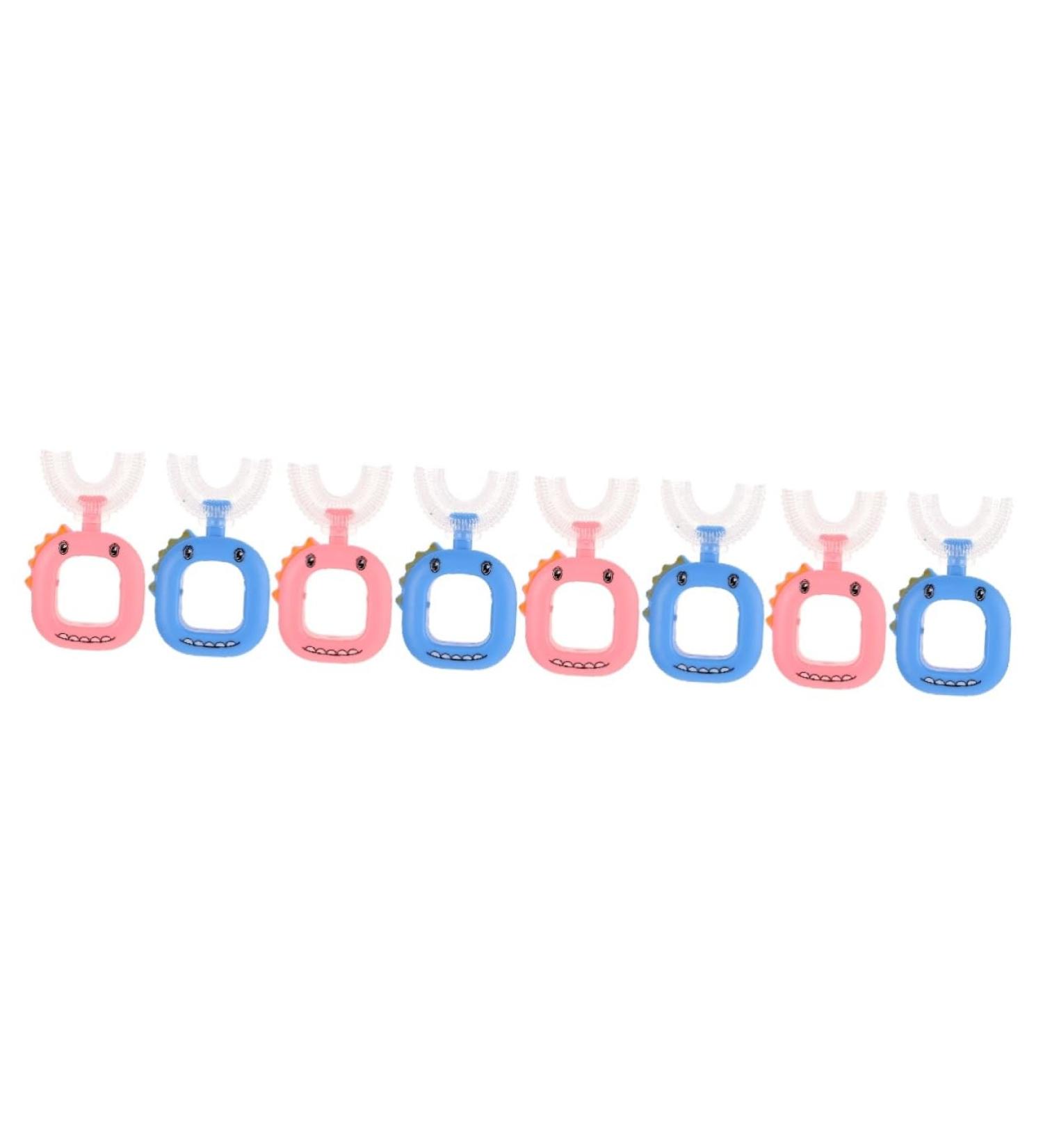 Minkissy 8-Piece Children's Toothbrush Set | 360 U-Shaped Tooth Cleaning Tool | Manual Accessories for Kids - Buy Online on GoSupps.com