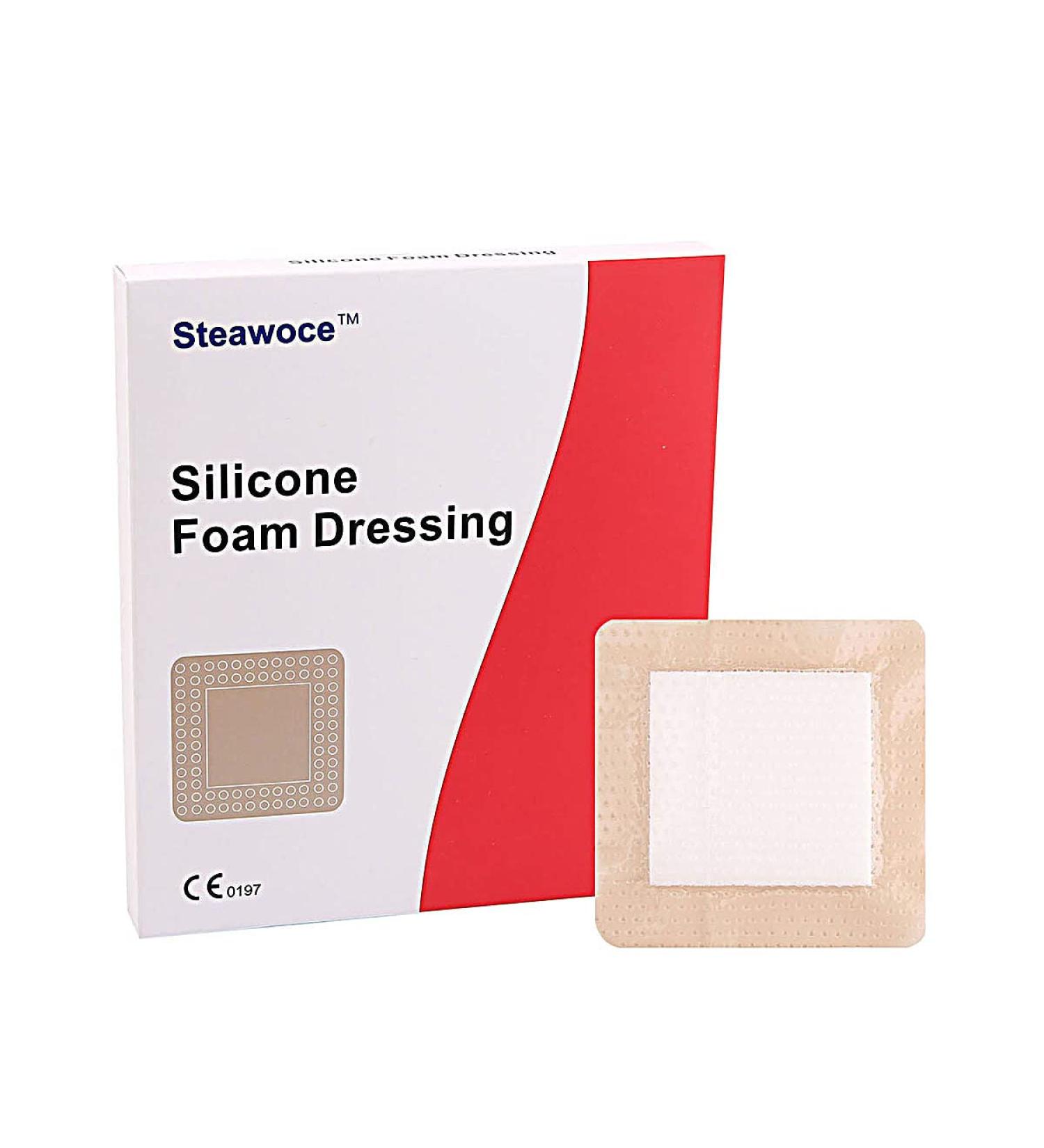 Silicone Foam Wound Dressing 6x6 | Self-Adhesive Big Bandage & Hydrocolloid Patches | 5 Pack for Optimal Wound Care - Buy Online on GoSupps.com