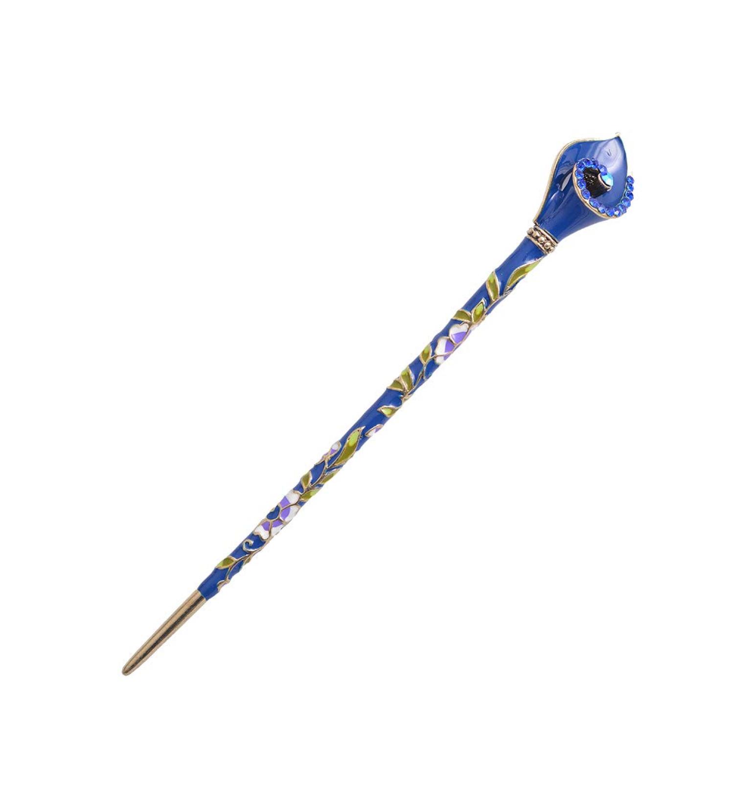 Buy Chinese Rhinestone Hair Stick & Hairpin - Blue Chignon Pin for Elegant Updos | International Shipping - Buy Online on GoSupps.com