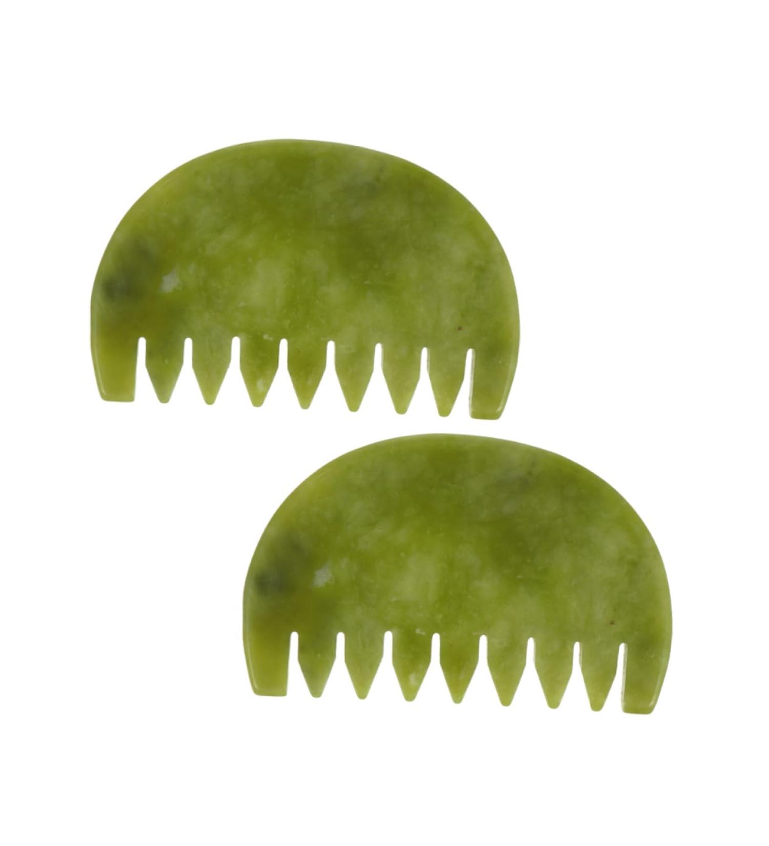 Anneomas 2-Piece Jade Massage Comb Set - Scalp & Body Massage Tool for Skin Care - Buy Online on GoSupps.com