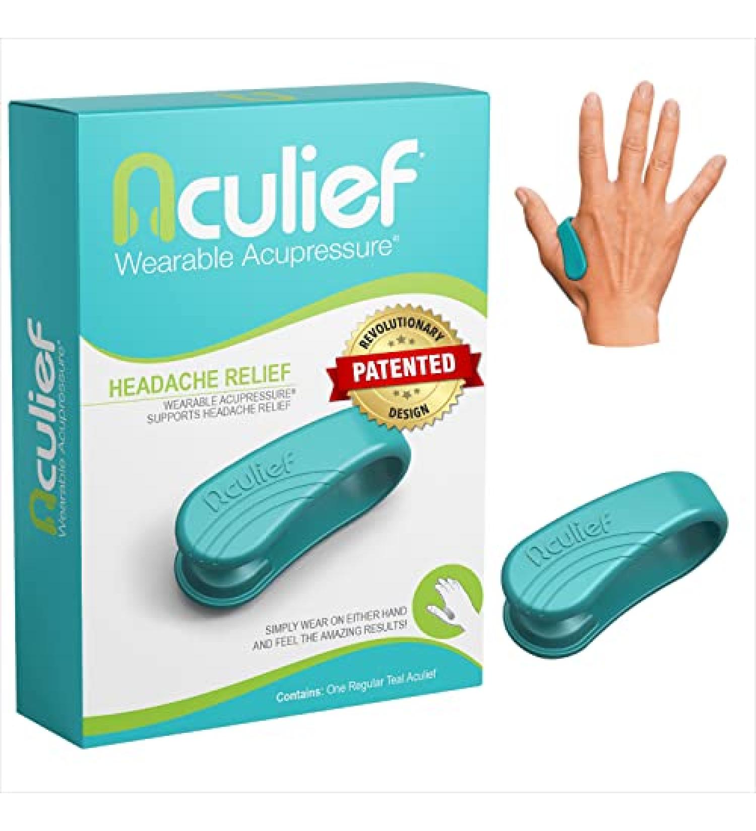 Aculief - Natural Headache & Migraine Relief Wearable - Acupressure Stress Alleviation - Teal - Buy Online on GoSupps.com