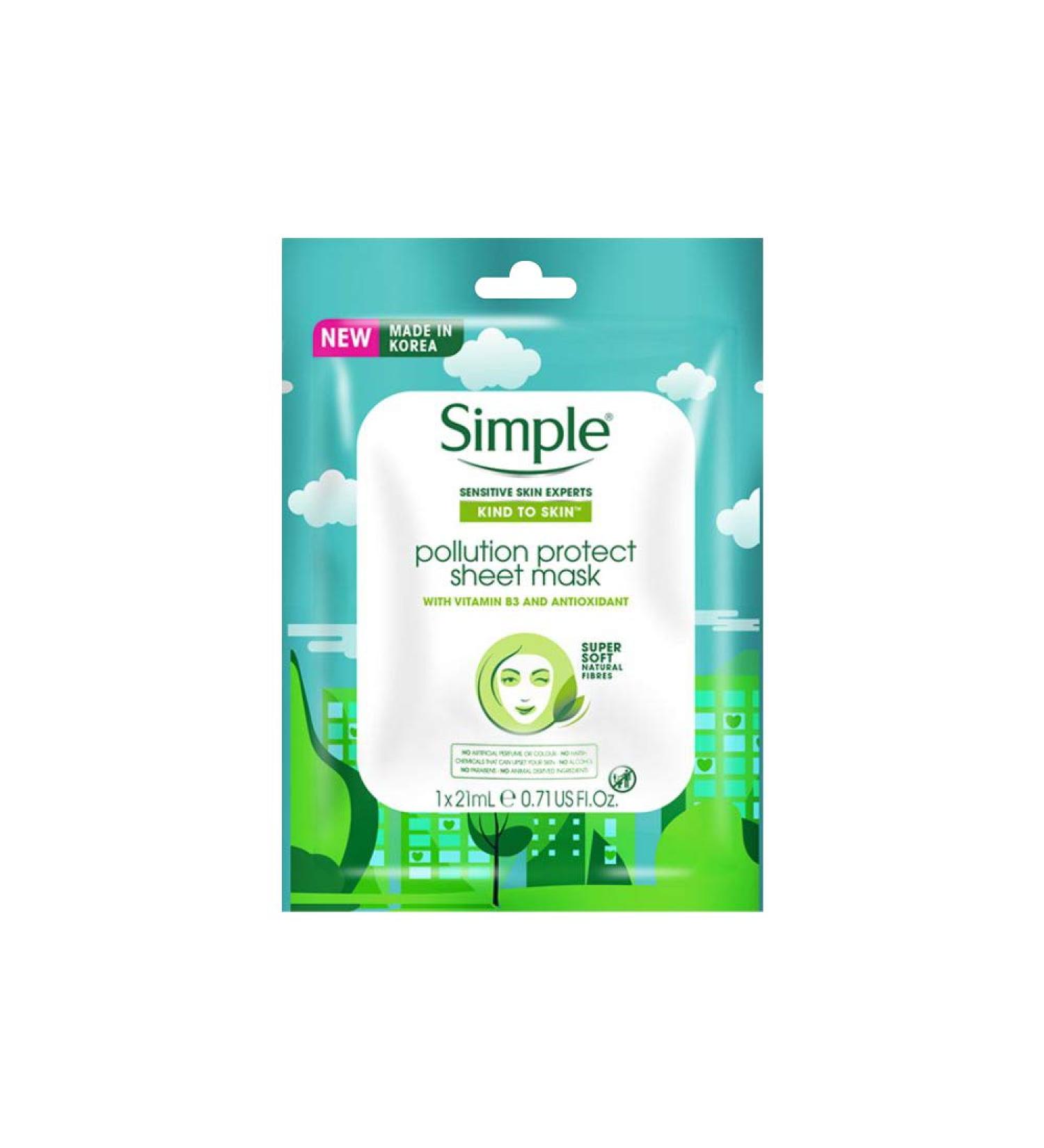Simple Kind to Skin Pollution Protect Sheet Mask - Buy Online on GoSupps.com