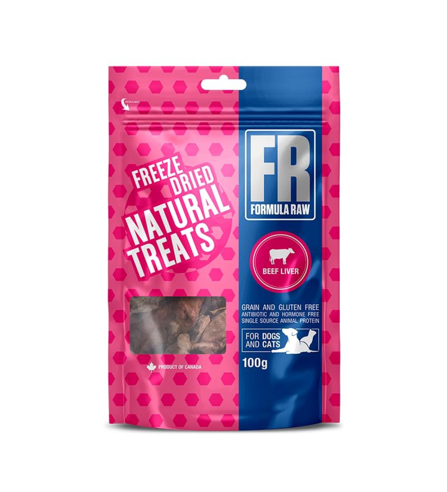 Formula Raw Freeze Dried Dog & Cat Treats - Single Ingredient High Protein All Natural (100g Beef Liver) Beef Liver 100 g (Pack of 1) - Buy Online on GoSupps.com