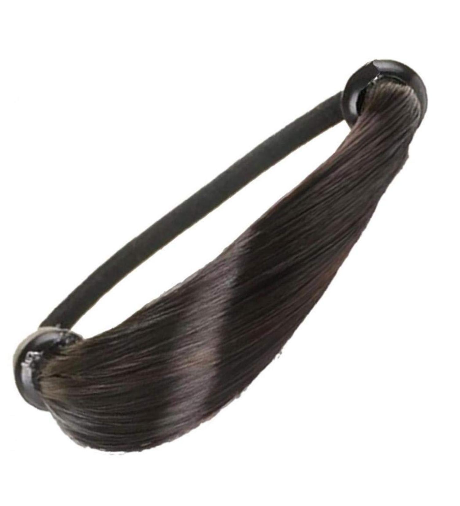 Wig Hair Rings Faux Hair Ponytail Holders Hairpiece Hair Band Woman Elastic Rubber Bands Ponytail Wrap Hair Accessory for Girls(black) - Buy Online on GoSupps.com