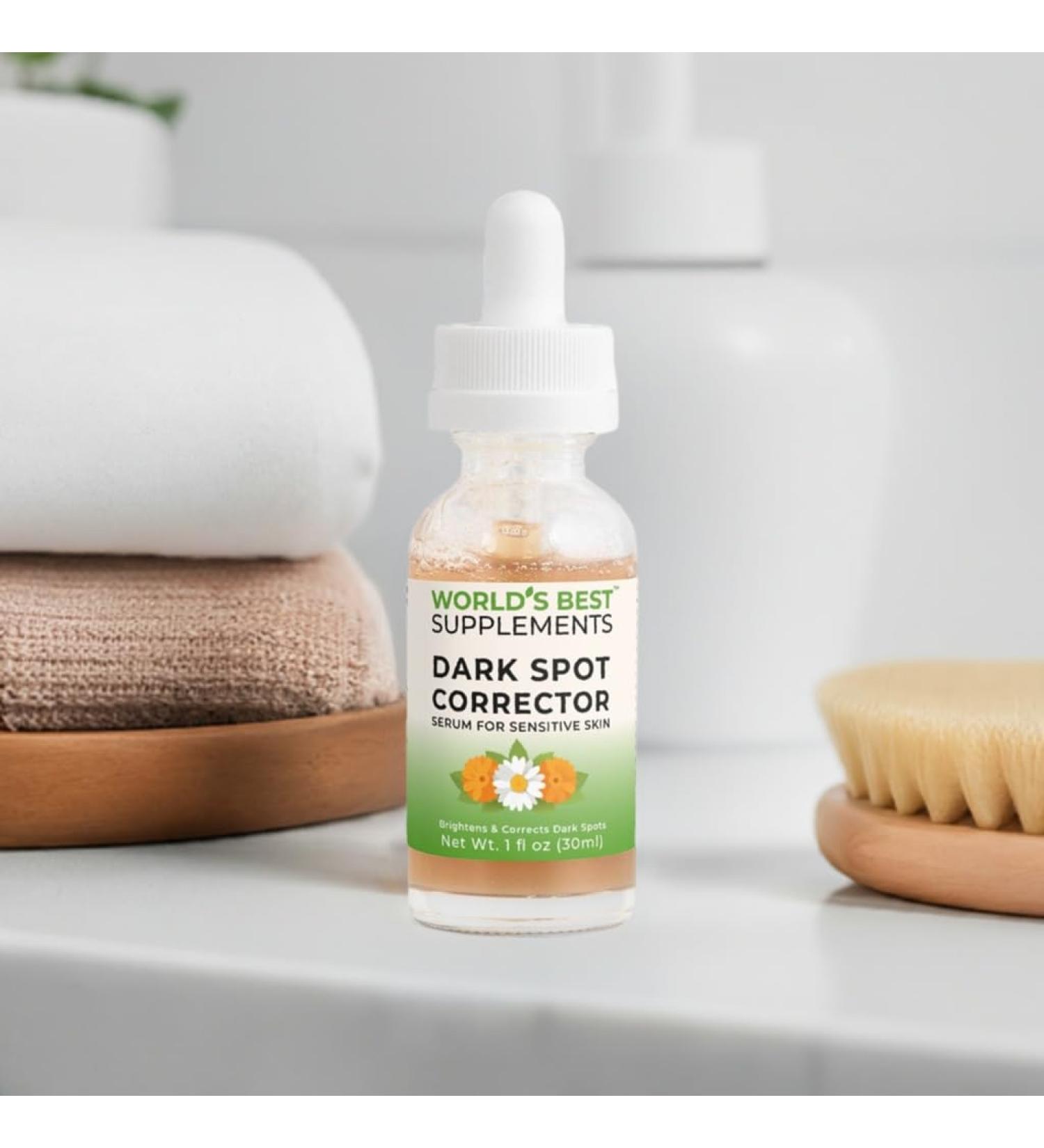 Dark Spot Corrector Serum for Sensitive Skin | Kojic Acid Adaptogenic Mushroom Extracts Sea Fennel Extract | 1 Ounce | World's Best Skincare - Buy Online on GoSupps.com