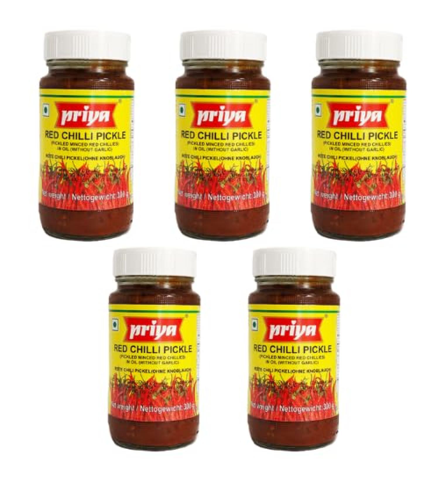 Priya Red Chili Powder Pickle Pack of 5 x 300g