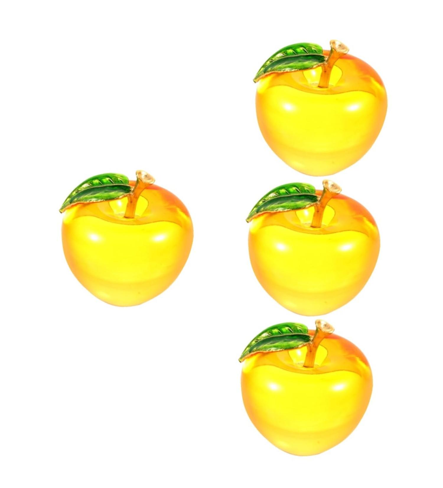 IMIKEYA 4pcs Crystal Apple Crystal Fruit Figurines Fruit Decor Apples Figurine Decorative Apples Model Realistic Fruit Crystal Glass Figurines Diamond Paperweight Faux Props Household Yellowx4pcs 5.2x5.2x5.5cmx4pcs - Buy Online on GoSupps.com