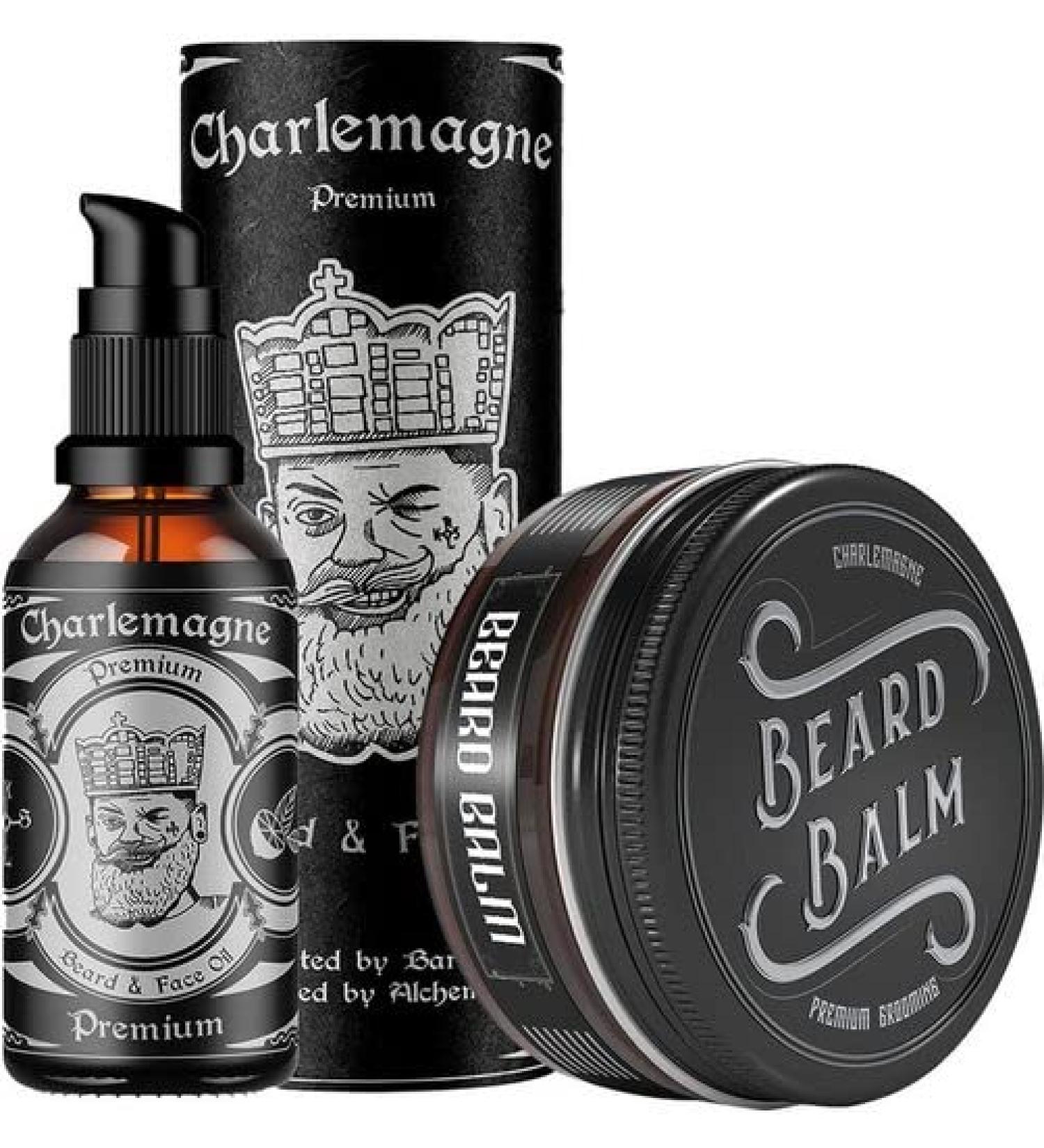 Charlemagne Beard Care Set for Men - High Quality Beard Oil & Balm | Perfect Gift for Men | Premium Barber Care Set - Buy Online on GoSupps.com