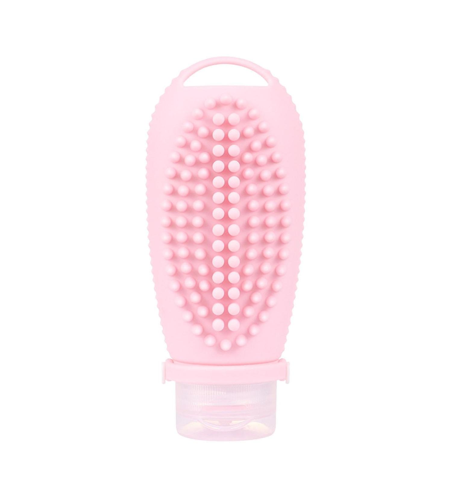 Amagogo Portable Hair Shampoo Brush & Travel Bottle - Compact 100ml for Hair & Scalp Massage - Creative Gift for Men & Women - Pink - Buy Online on GoSupps.com
