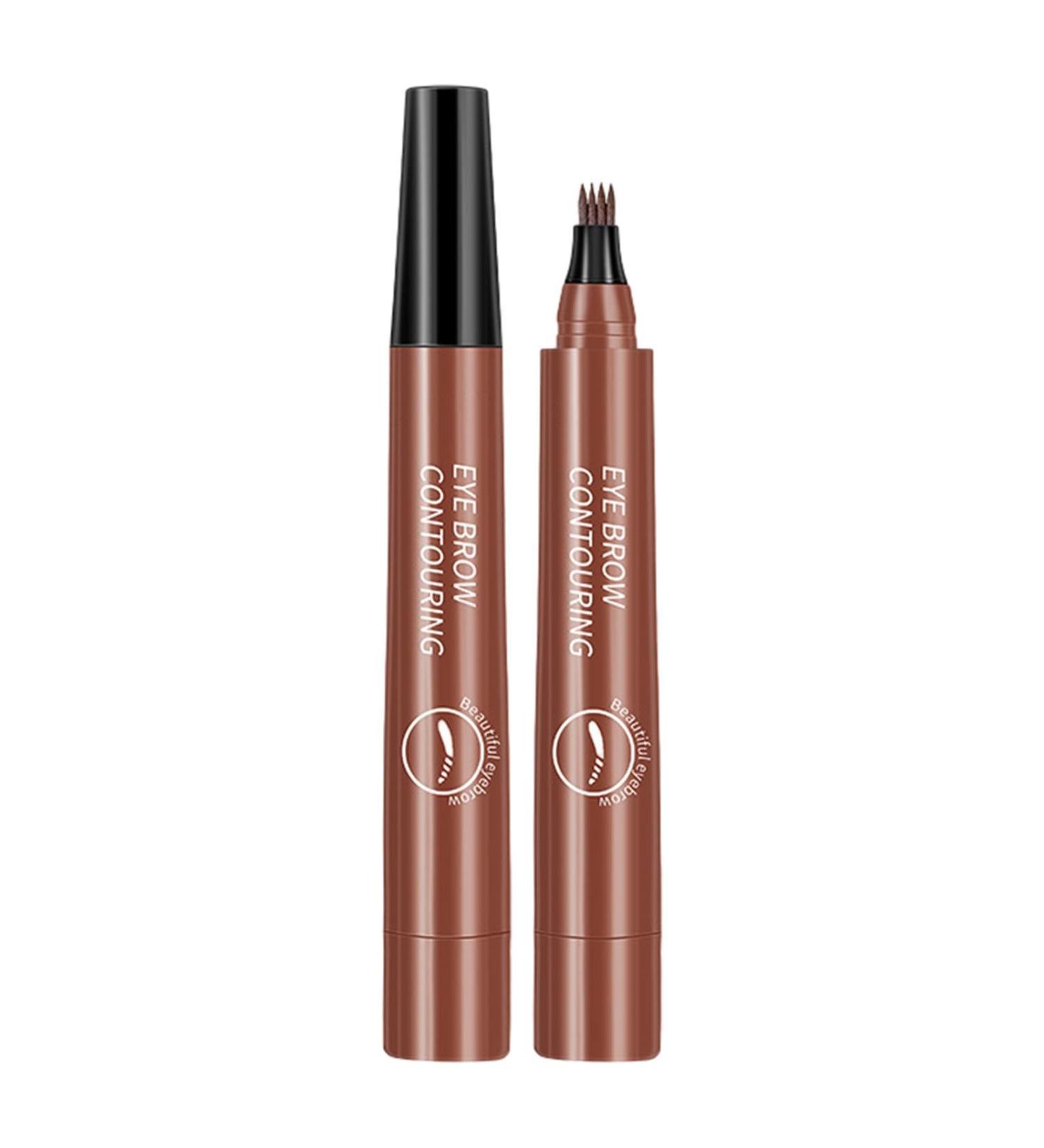 Liquid Eyebrow Pencil Brow Pencil with Fork Tip 4 Point Waterproof Eyebrow Pencil No Smudge Liquid Brow Quick Dry EyeLiner for Long Lasting Red Brown - Buy Online on GoSupps.com