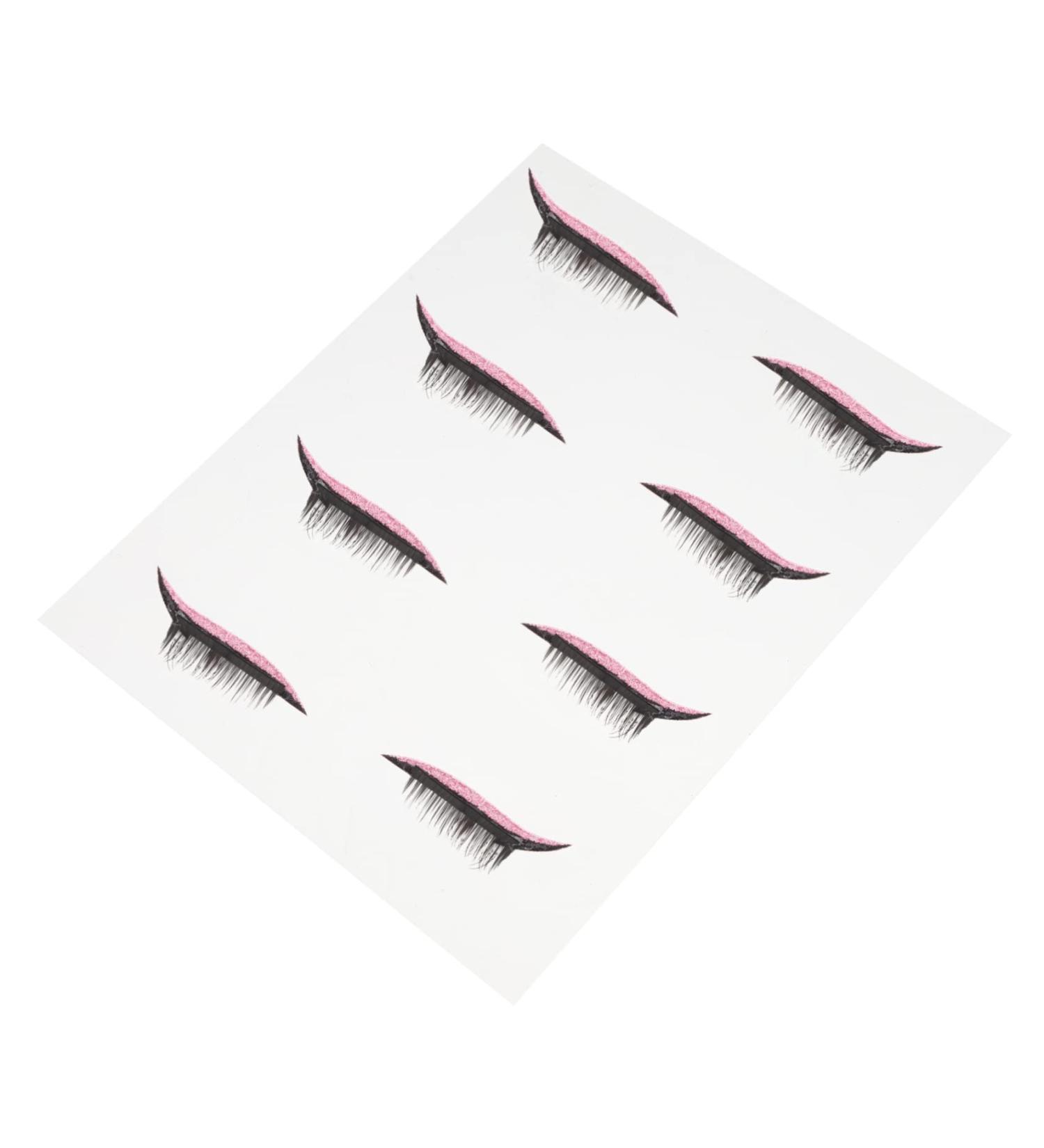 WOFASHPURET False Eyelashes 4 Pairs False Eyelashes Eye Makeup Sticker glitter eye shadow stick on eyeliner eye line sticker bar 4x1.5cm Pink - Buy Online on GoSupps.com