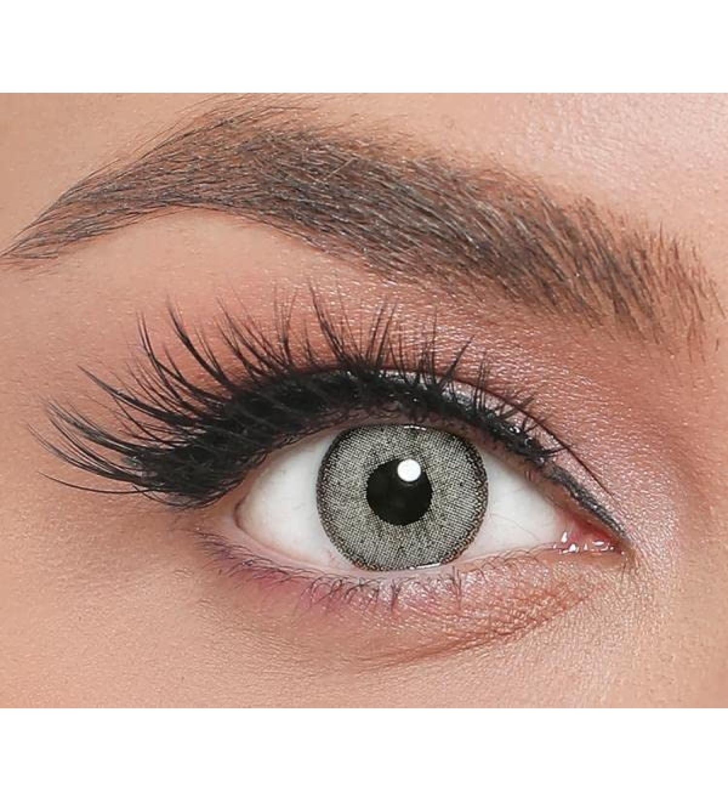Iconic Colored Contact Lenses Quartz - Strongly Covering Light Gray Monthly Lenses for Natural Look - 1 Pair - Buy Online on GoSupps.com