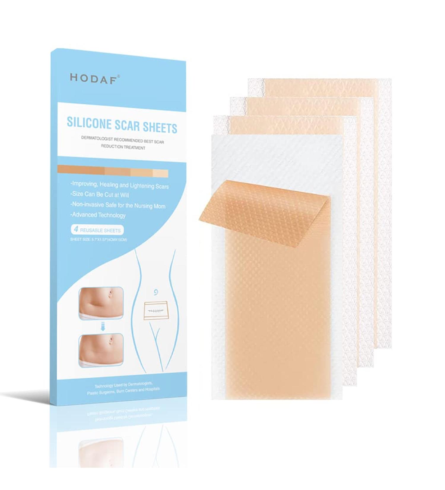 Silicone Scar Sheets 4 Pack - 5.7x1.57 | Professional C-Section Scar Removal Tape - Buy Online on GoSupps.com
