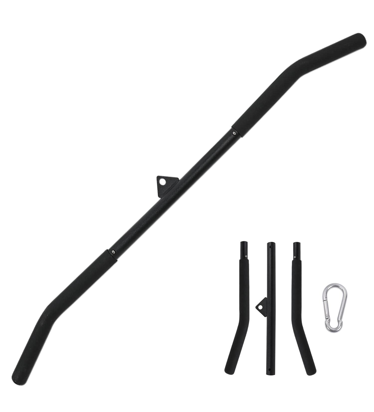 38IN Detachable Rubber Wrapped LAT Pull Down Bar for Cable Machine - Tricep and Back Muscle Exercises - Buy Online on GoSupps.com
