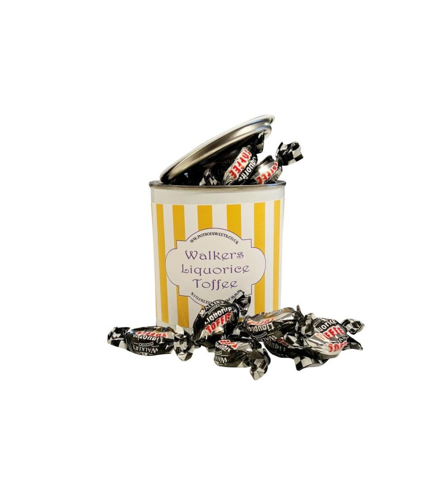 Personalized Customise With Your Own Message 250g Paint Pot Tin of Individually Wrapped Walkers Liquorice Toffees - Buy Online on GoSupps.com