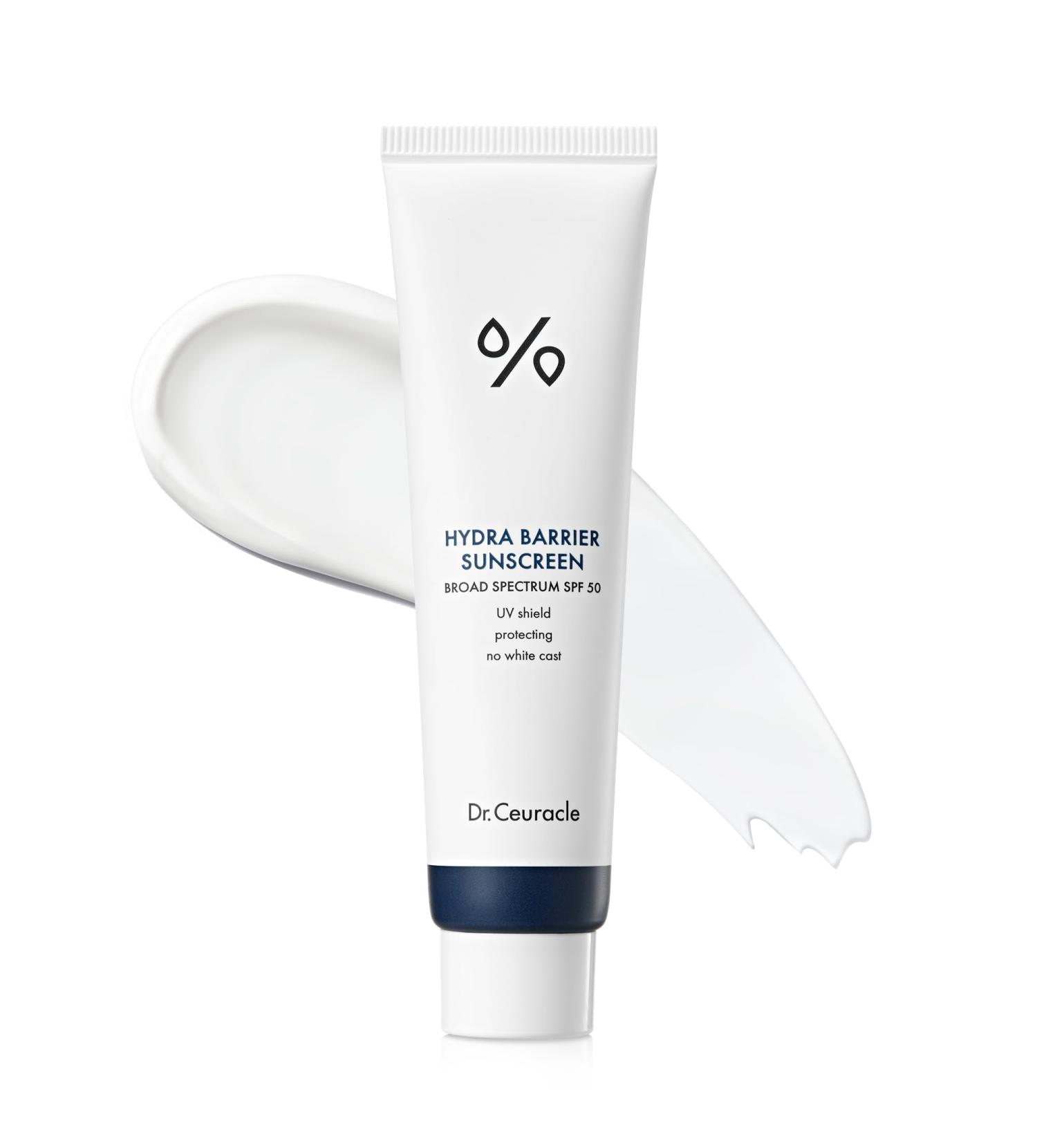 Dr.Ceuracle Hydra Barrier Mineral Sunscreen Broad Spectrum SPF 50 - Korean Sunscreen with Zinc Oxide and Hyaluronic Acid Dewy Glow (50 ml / 1.69 fl. oz.) - Buy Online on GoSupps.com