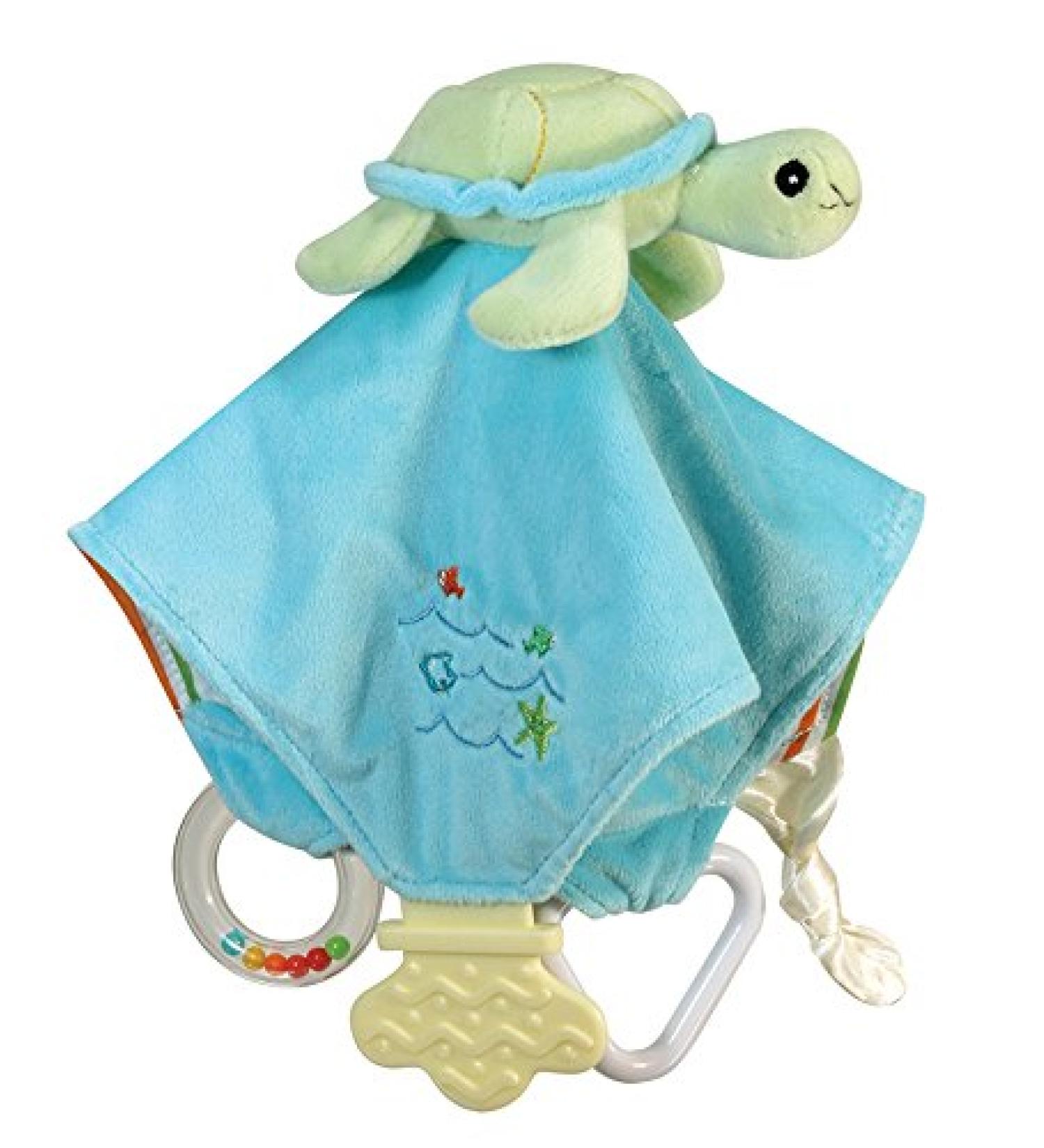 Stephan Baby Go Fish Plush Chewbie Activity Toy & Teething Blankie - Green Sea Turtle - Buy Online on GoSupps.com