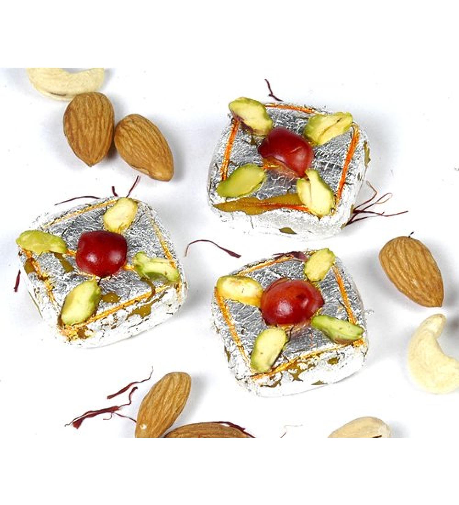 Ghasitaram Gifts Indian Sweets - Kesar Squares (200 Gms) (200gms) - Buy Online on GoSupps.com
