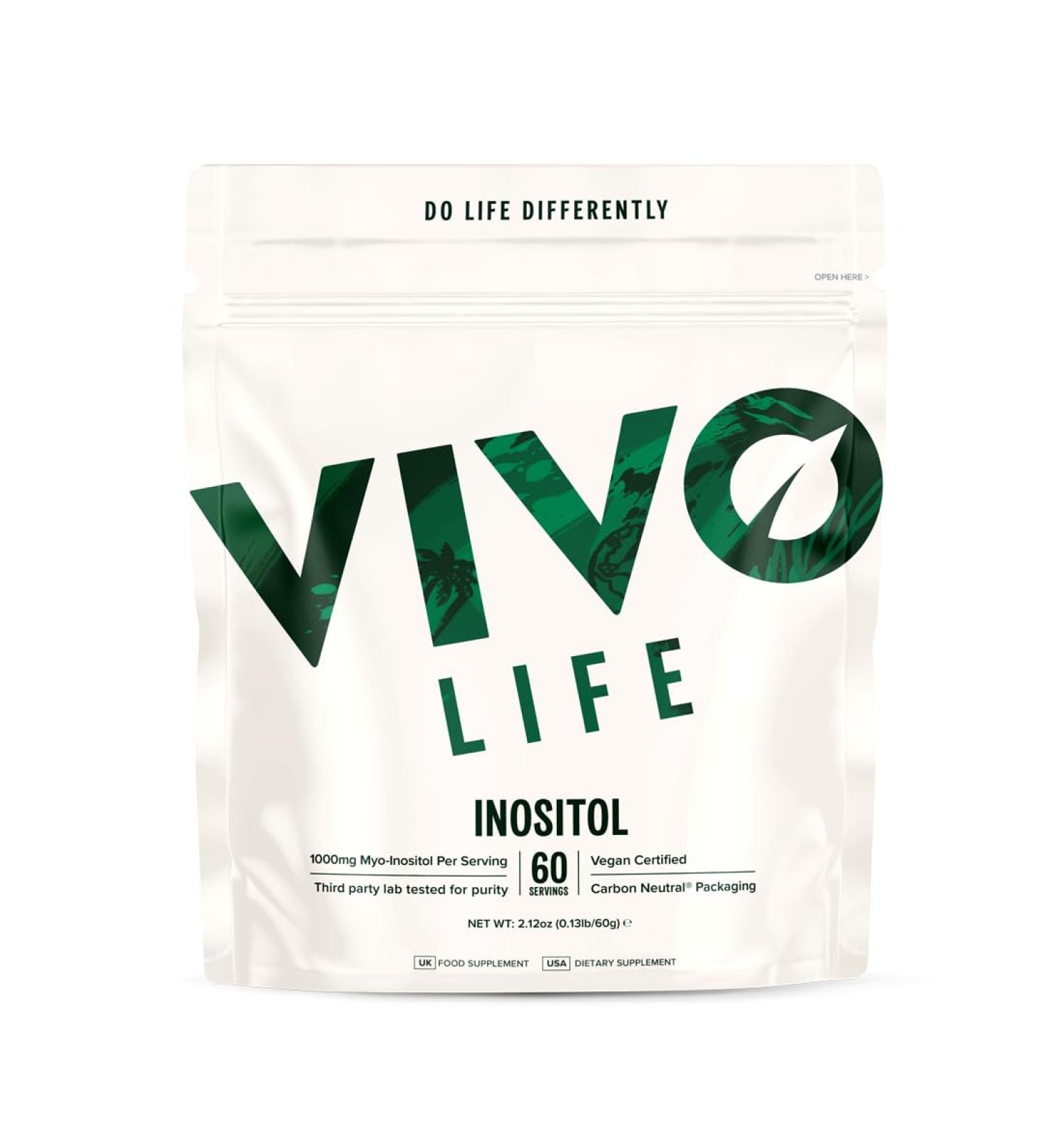 Vivo life Inositol Powder Supports the Natural Body Rhythm and Overall Wellness 60 Servings Vegan - Buy Online on GoSupps.com