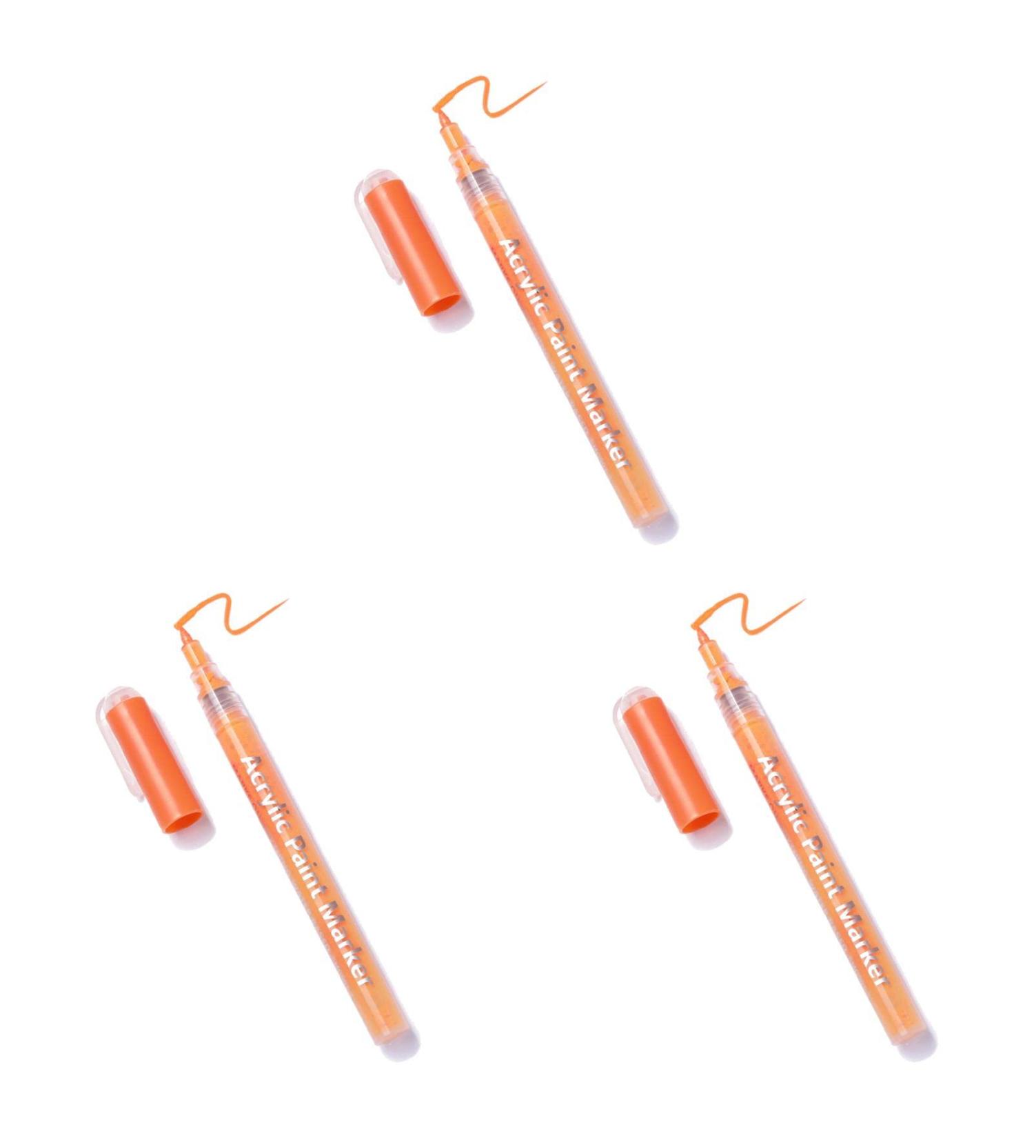 Unizhouxi Nail Painting Pen Labor-saving Grip Comfortable Nail Art Pen Drawing Painting Liner Brush for Female Orange 3Pcs
