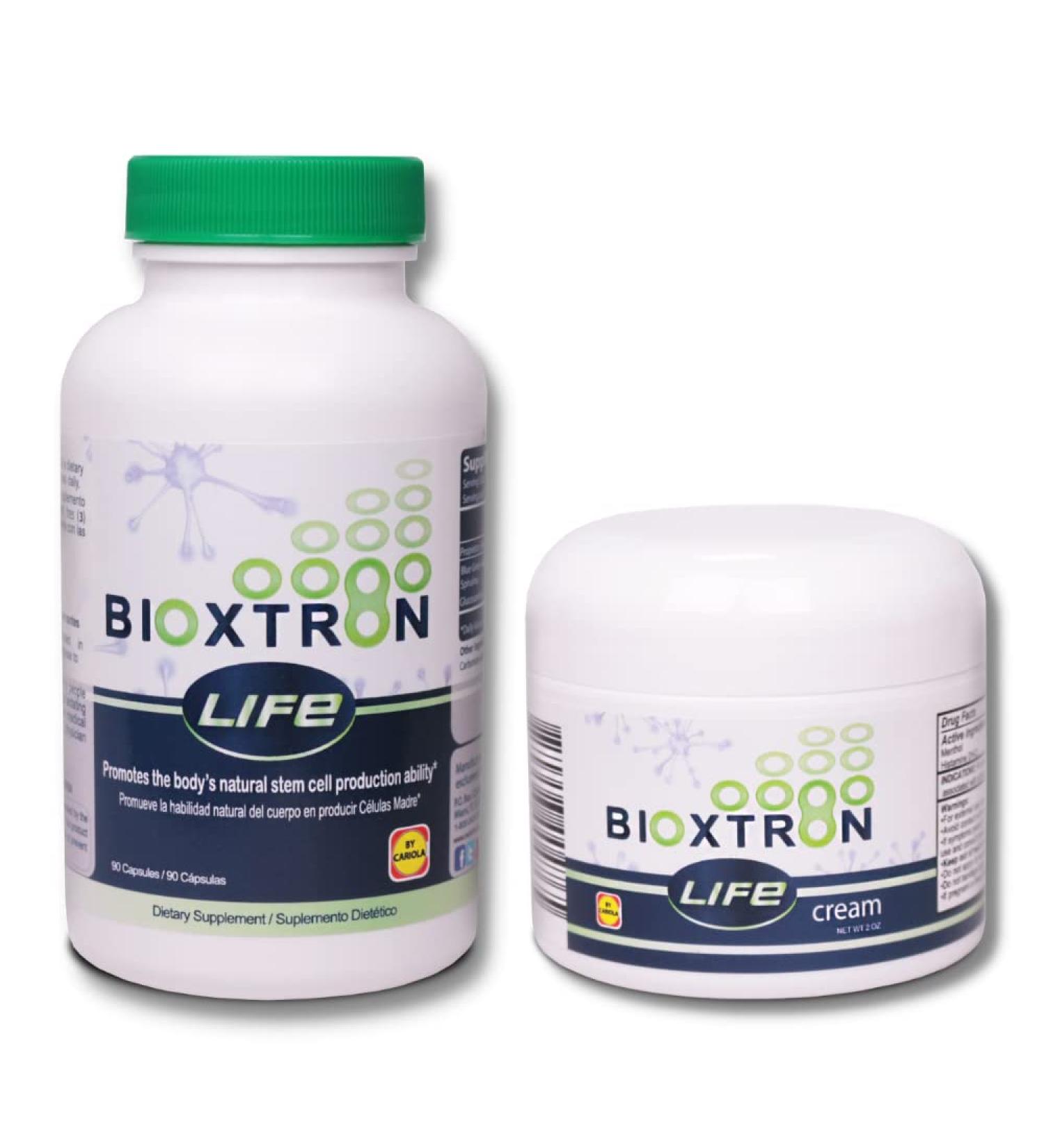 Bioxtron Life AFA Stem Cell Supplement - Joint Support & Muscle Pain - Immune System Support - Support Energy Levels - Stem Cell Production - Blue Green Algae Spirulina - 90 Caps + Cream 2 oz - Buy Online on GoSupps.com