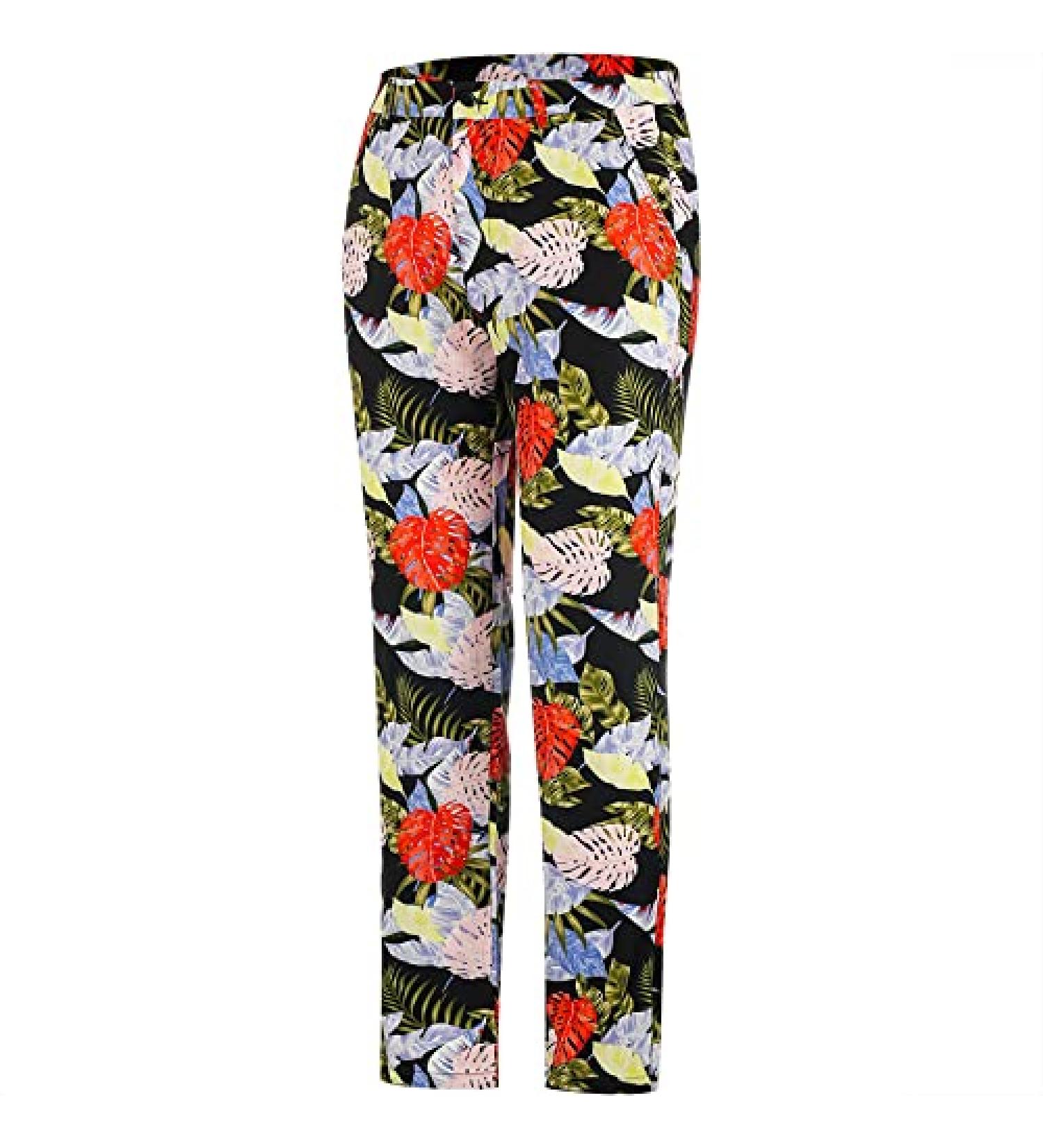 BOSREROY Men's Golf Pants - Stretch Straight-Fit Quick-Dry Athletic Pants - Palm Print Black 36W x 34L - Buy Online on GoSupps.com