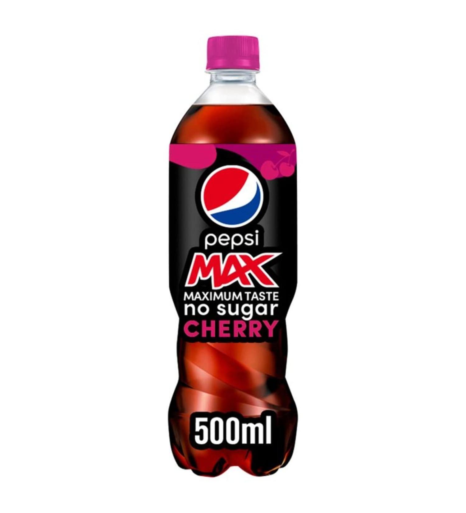 Pepsi Max Cherry 500ml: Refreshing Cherry Flavor in a Convenient Size - Buy Online on GoSupps.com