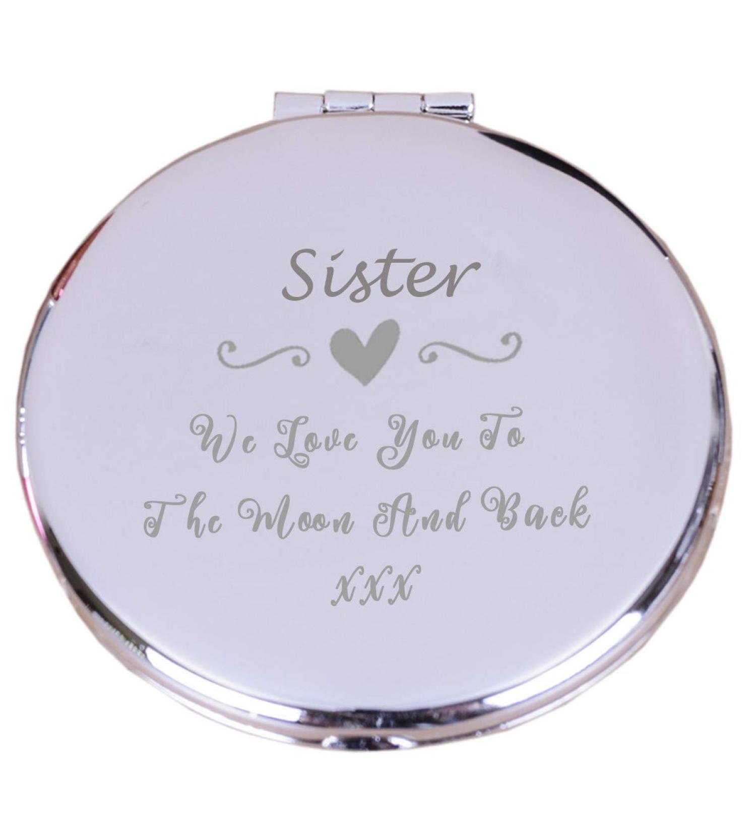 Chris Bag Of Goodies Sister We Love You To The Moon and Back Compact Mirror Keepsake Gifts Ideas