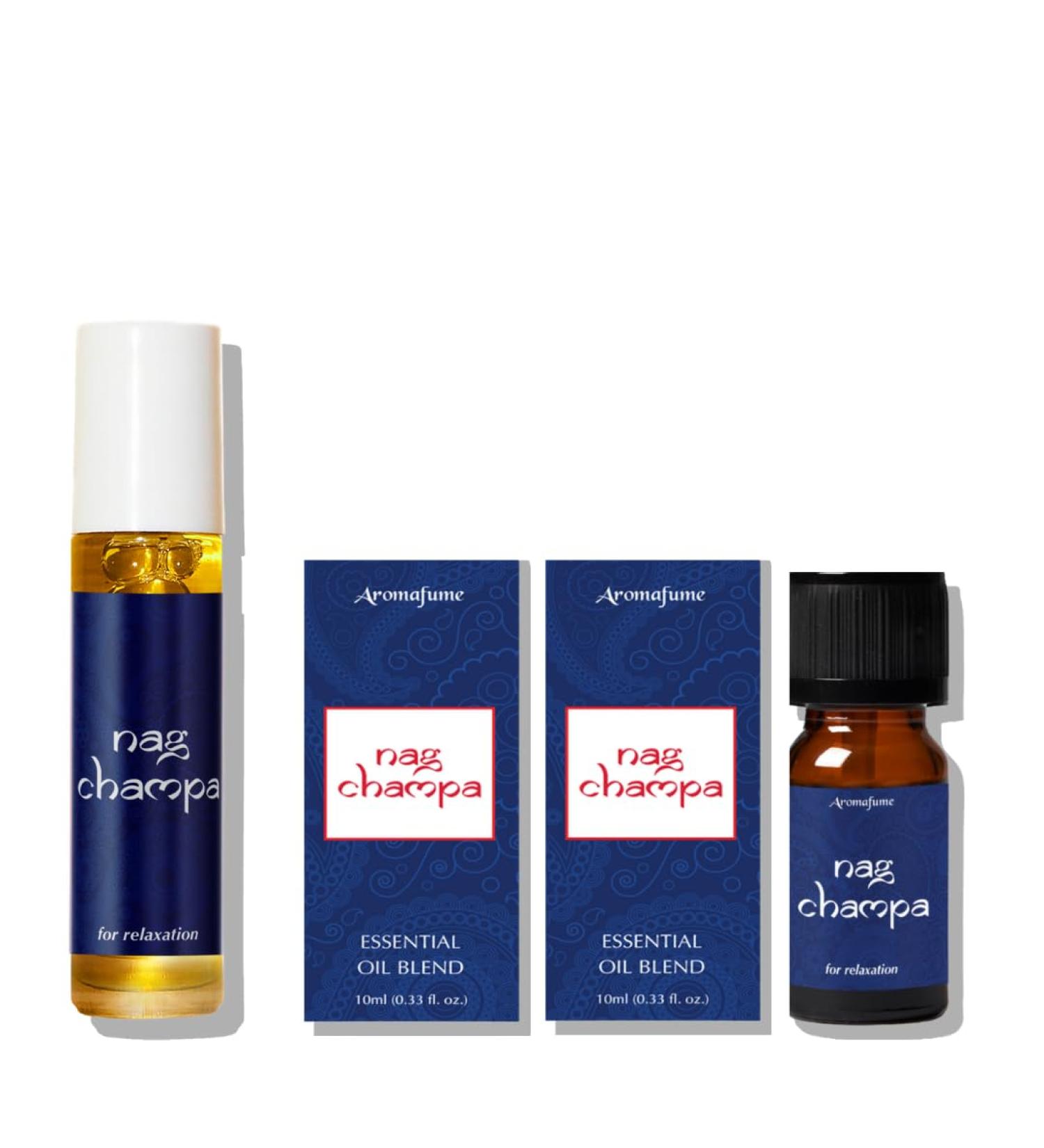 Nag Champa Essential Oil Roll-On Blend | 3 x 6ml / 3 x 0.2 Fl Oz | Nag Champa Essential Oil Blend | 3 x 10 ml / 3 x 0.33 Fl Oz | Made with Sandalwood, Jasmine, Ylang Ylang & Champa flower extracts | - Buy Online on GoSupps.com