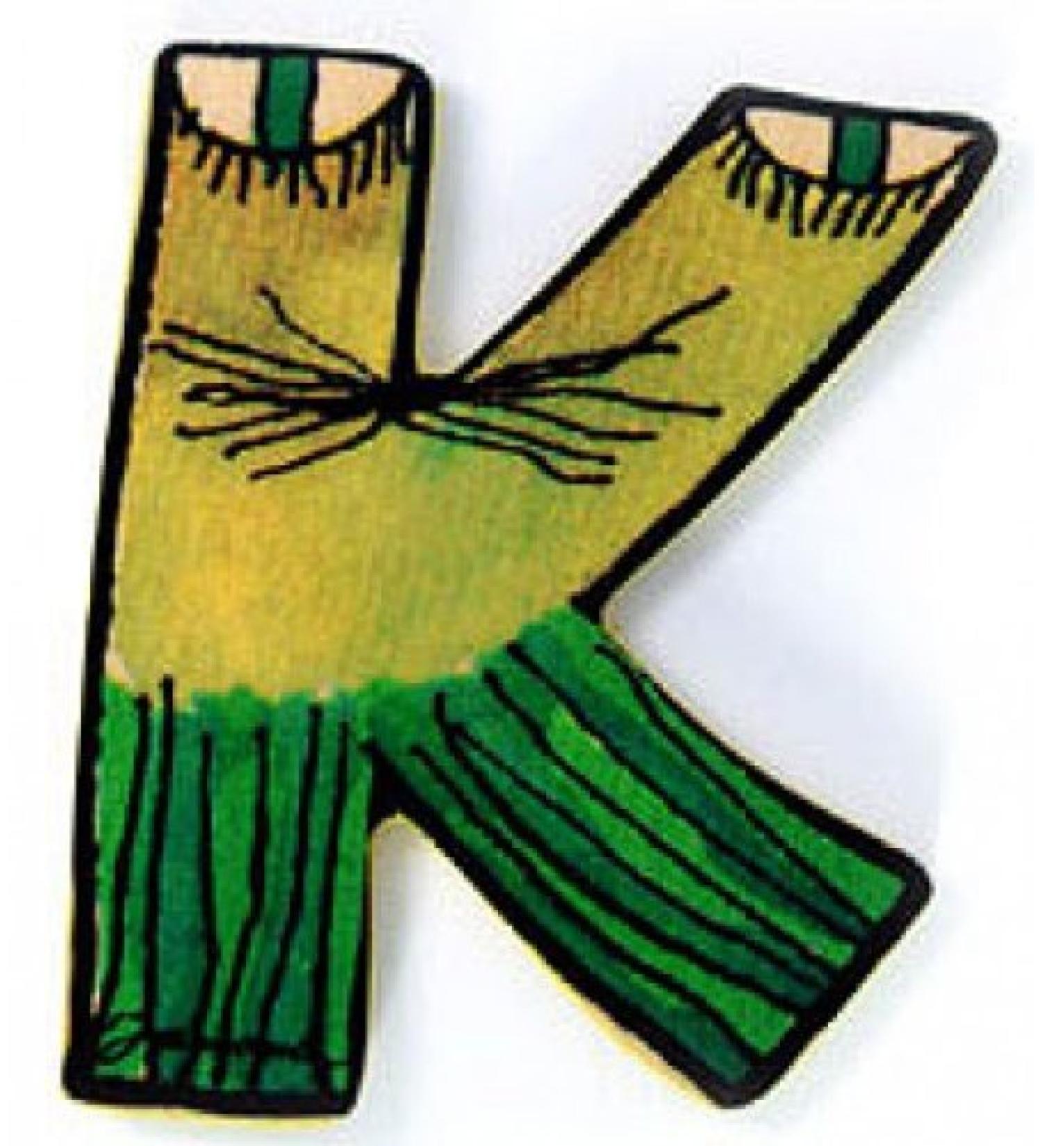 Janosch wooden letter K colour sorted N18 multicoloured