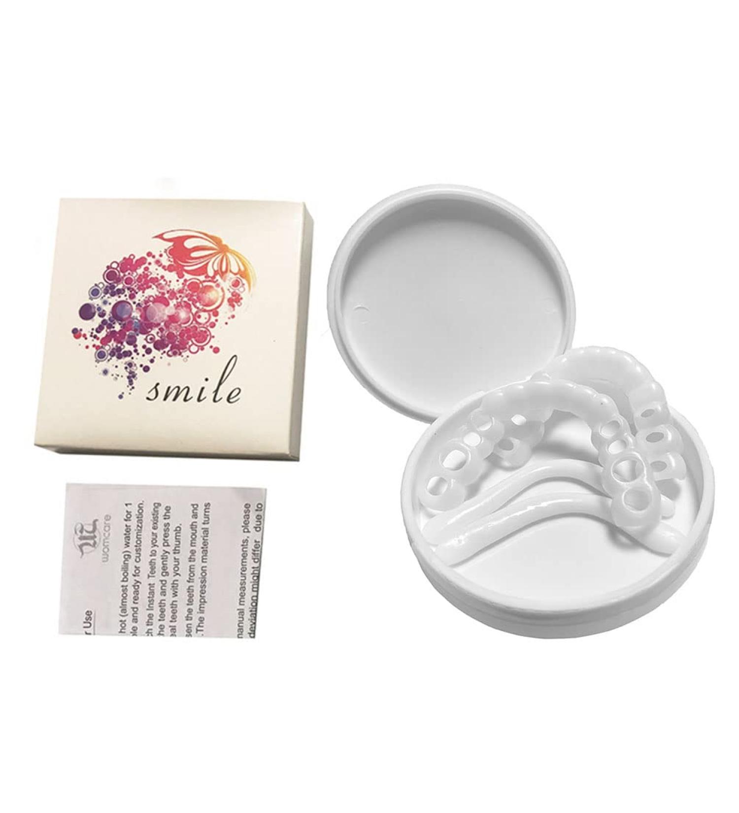 Instant Snap Veneers: Teeth Socket Perfect Braces & Whitening Alternative - No Pain, No Shots, No Drilling (1 Upper + 1 Lower + 2 Adhesives) - Buy Online on GoSupps.com