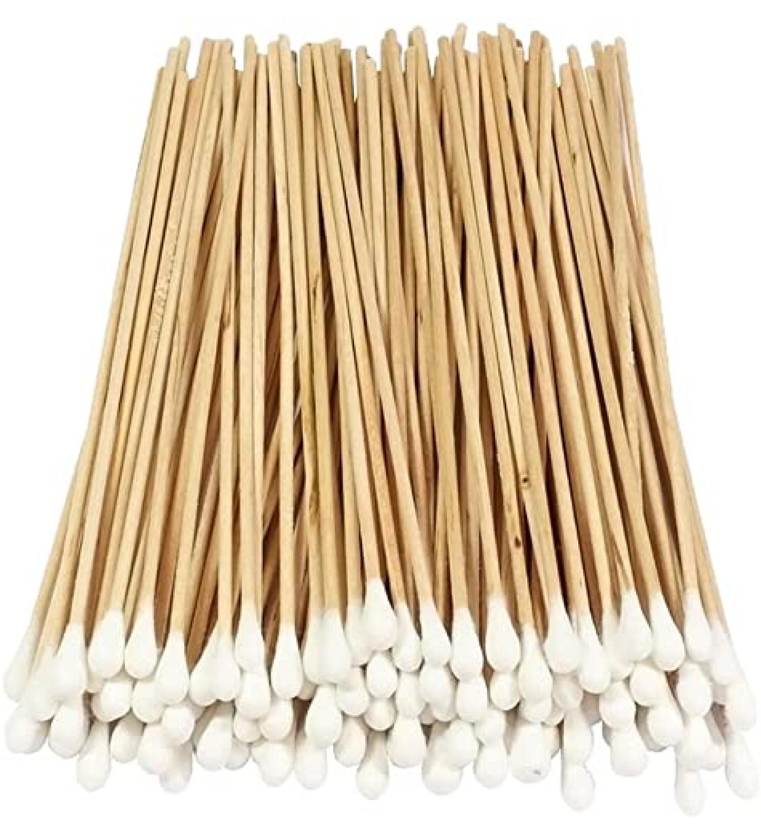CarePrime Wooden Handle Cotton Swab Applicator Medical Swab Cotton Swab 15cm (5mm Head) (Non-Sterile)
