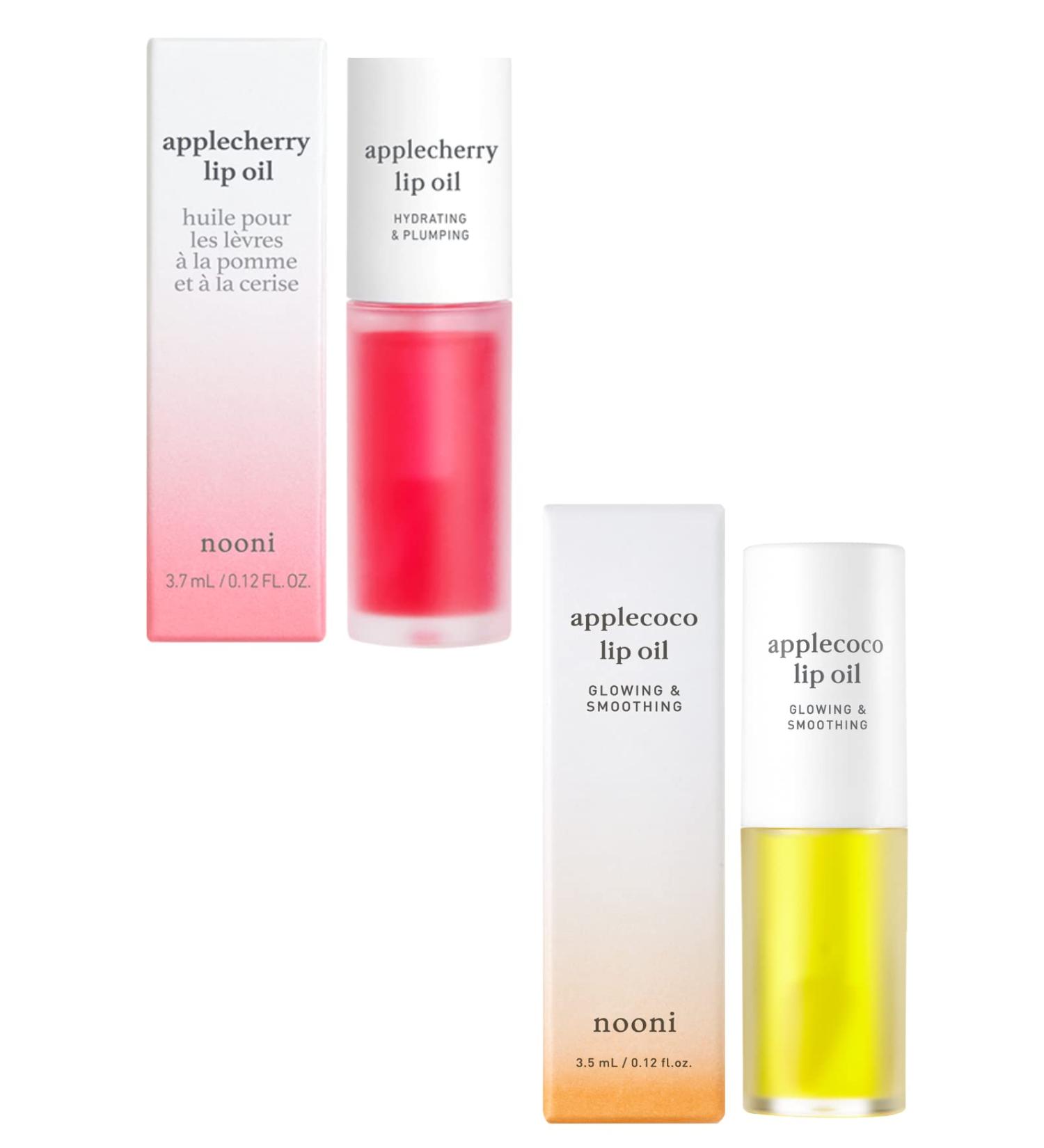 NOONI Korean Lip Oil Bundle - Applecherry & Applecoco 0.12 Fl Oz - Hydrating Lip Treatment Set - Buy Online on GoSupps.com