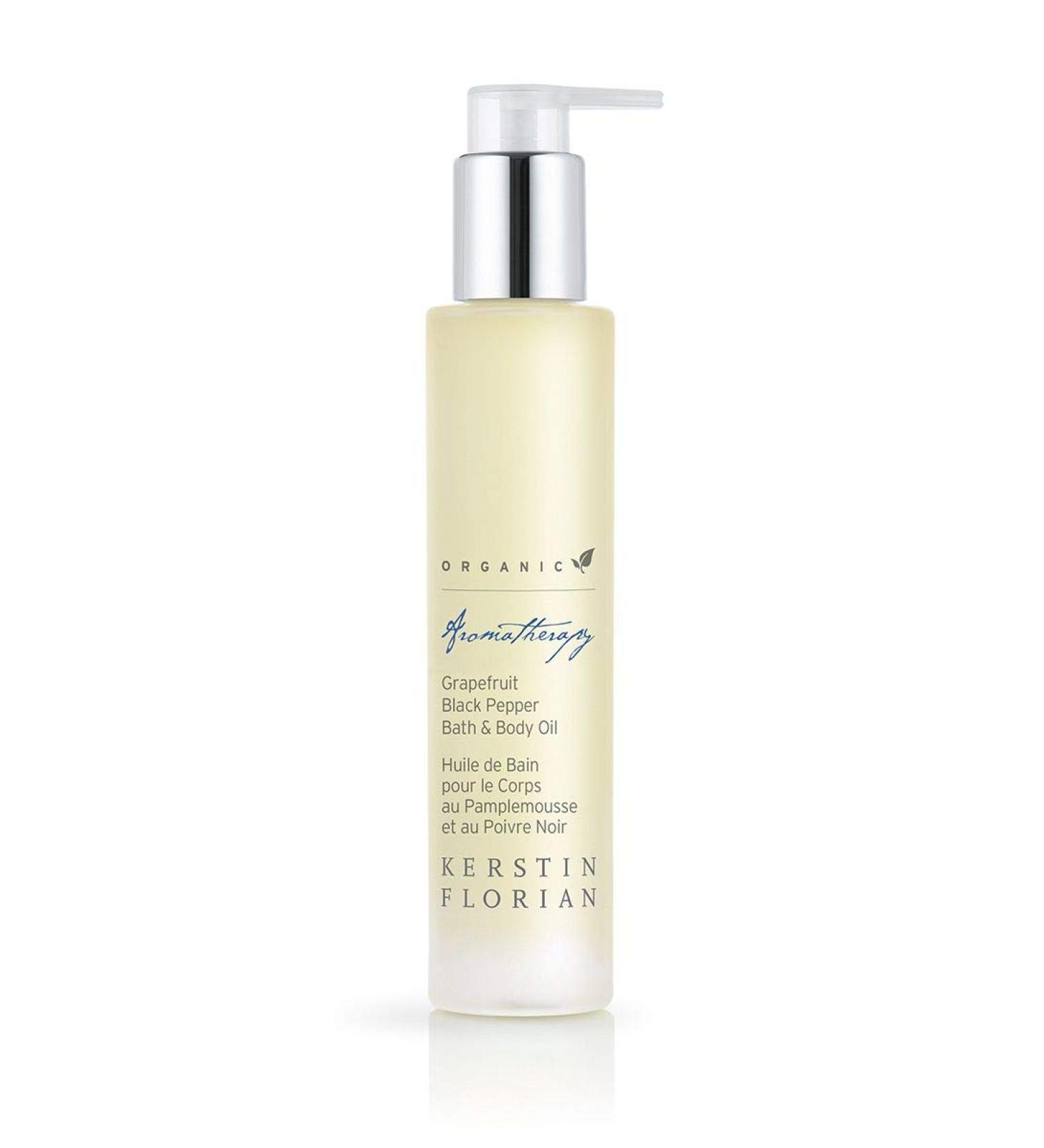 Kerstin Florian Organic Grapefruit Black Pepper Bath & Body Oil - Nutrient-Rich Moisturizer with Coconut & Jojoba Oil (3.4 fl oz) | International Shipping Available - Buy Online on GoSupps.com