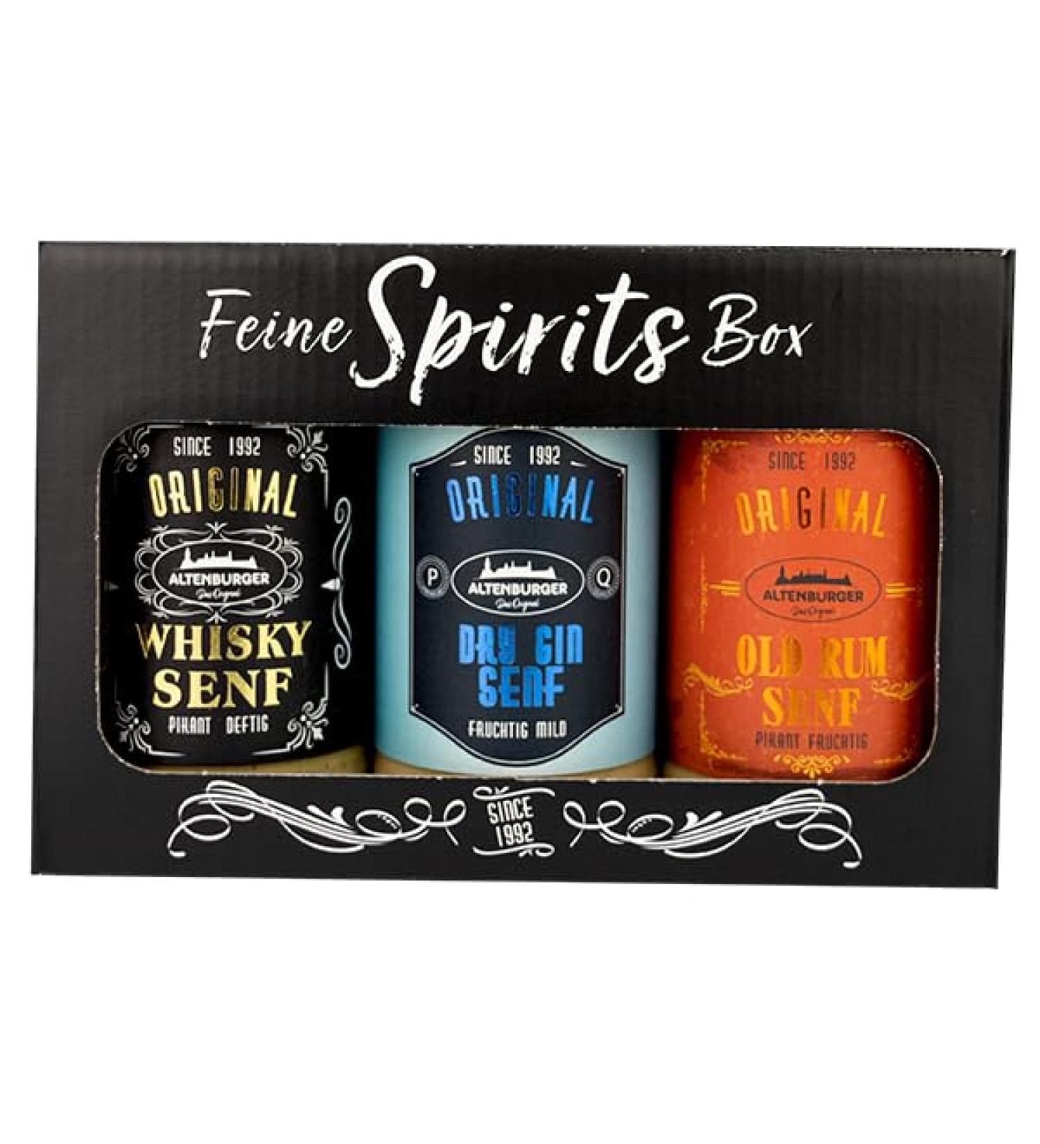  Altenburger Original Altenburger Original Fine Spirits Box with Whiskey Mustard (200 ml) Dry Gin Mustard (200 ml) and Old World Mustard - Buy Online on GoSupps.com