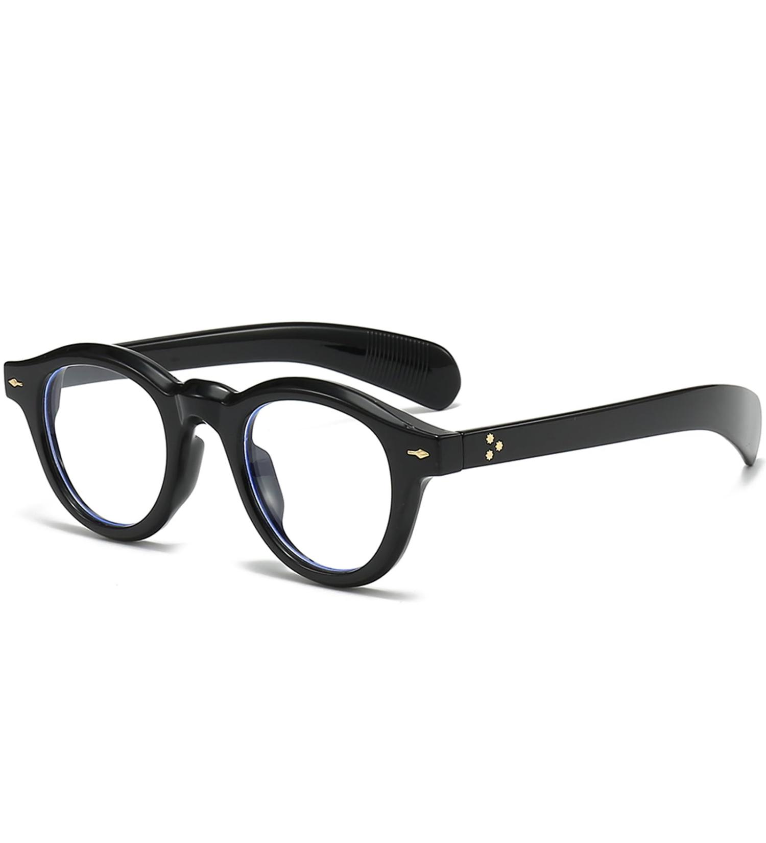 PORADAY Blue Light Blocking Glasses | Vintage Thick Round Frame for Men & Women | Black Eyewear for Computer Use - Buy Online on GoSupps.com