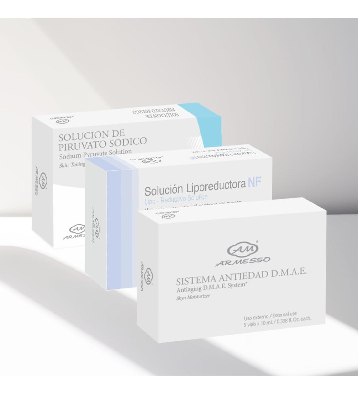 AM-ARMESSO | Mix with LPR Solution + DMAE + Sodium Pyruvate for Double Chin Reduction and Firming | 5x10ml vials per box - Buy Online on GoSupps.com