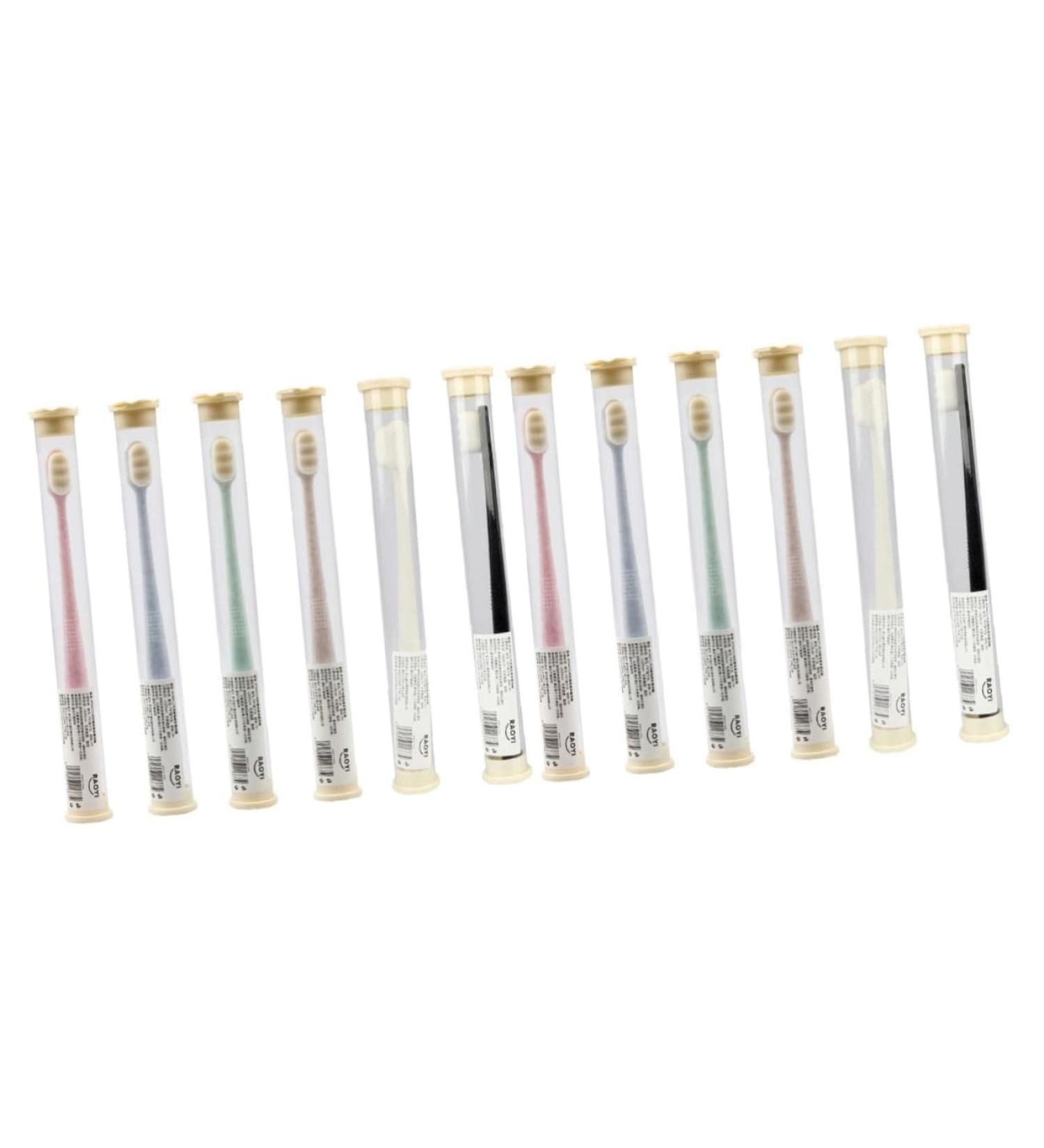 Minkissy 12-Piece Extra Soft Wangan Hair Toothbrush Set - Ideal for Pregnant Women & Travel | Household Care & Gentle Adult Cleaning Brushes - Buy Online on GoSupps.com