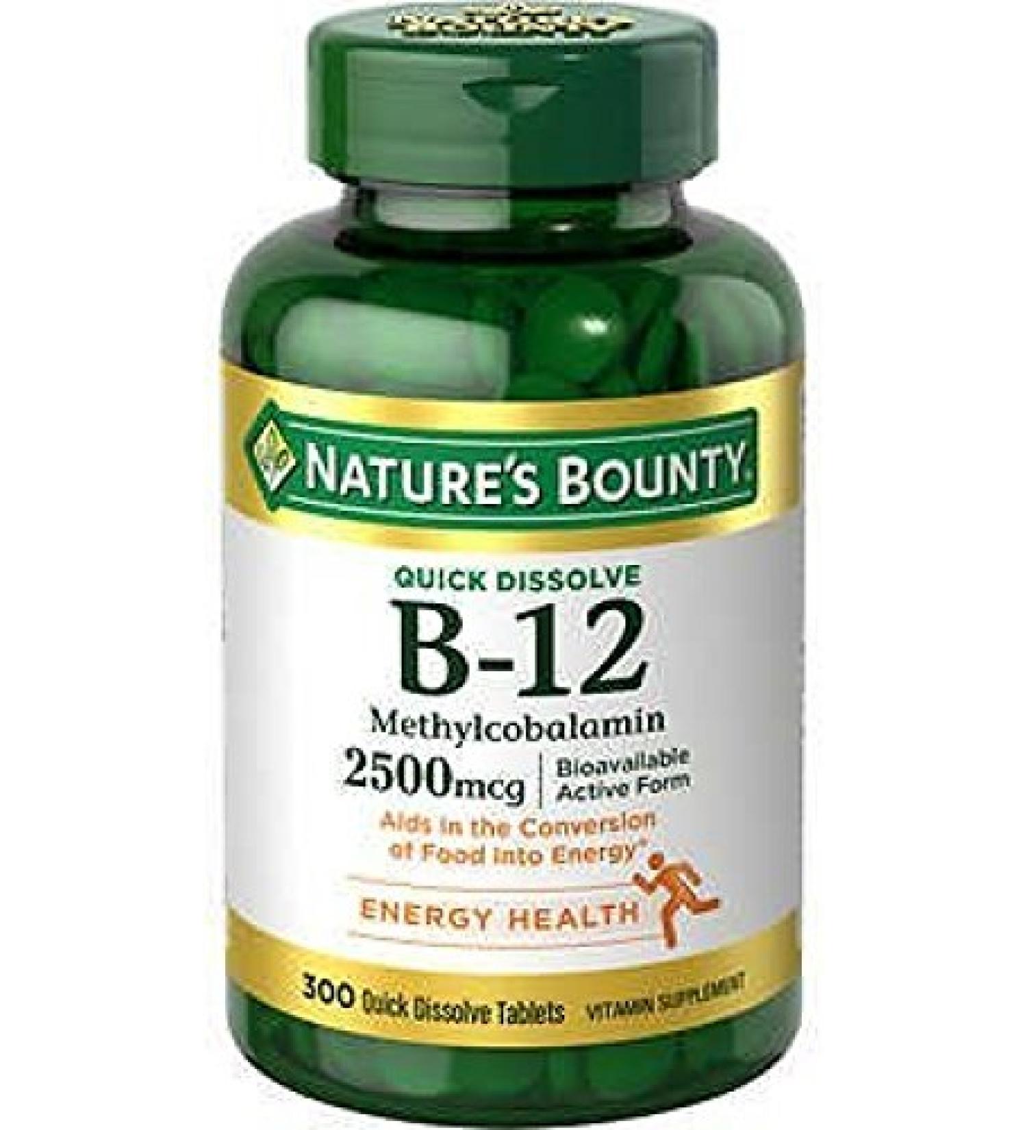 Nature's Bounty B-12 2500mcg 300 Tabs