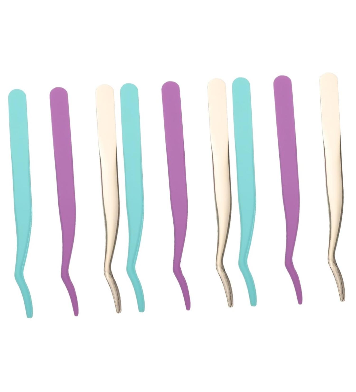 FRCOLOR 9 Pcs Eyelash Curler Set | Professional Eyelash Applicator & Tweezers for Extensions | Stainless Steel Makeup Tools for Precision Eyelash Removal - Buy Online on GoSupps.com