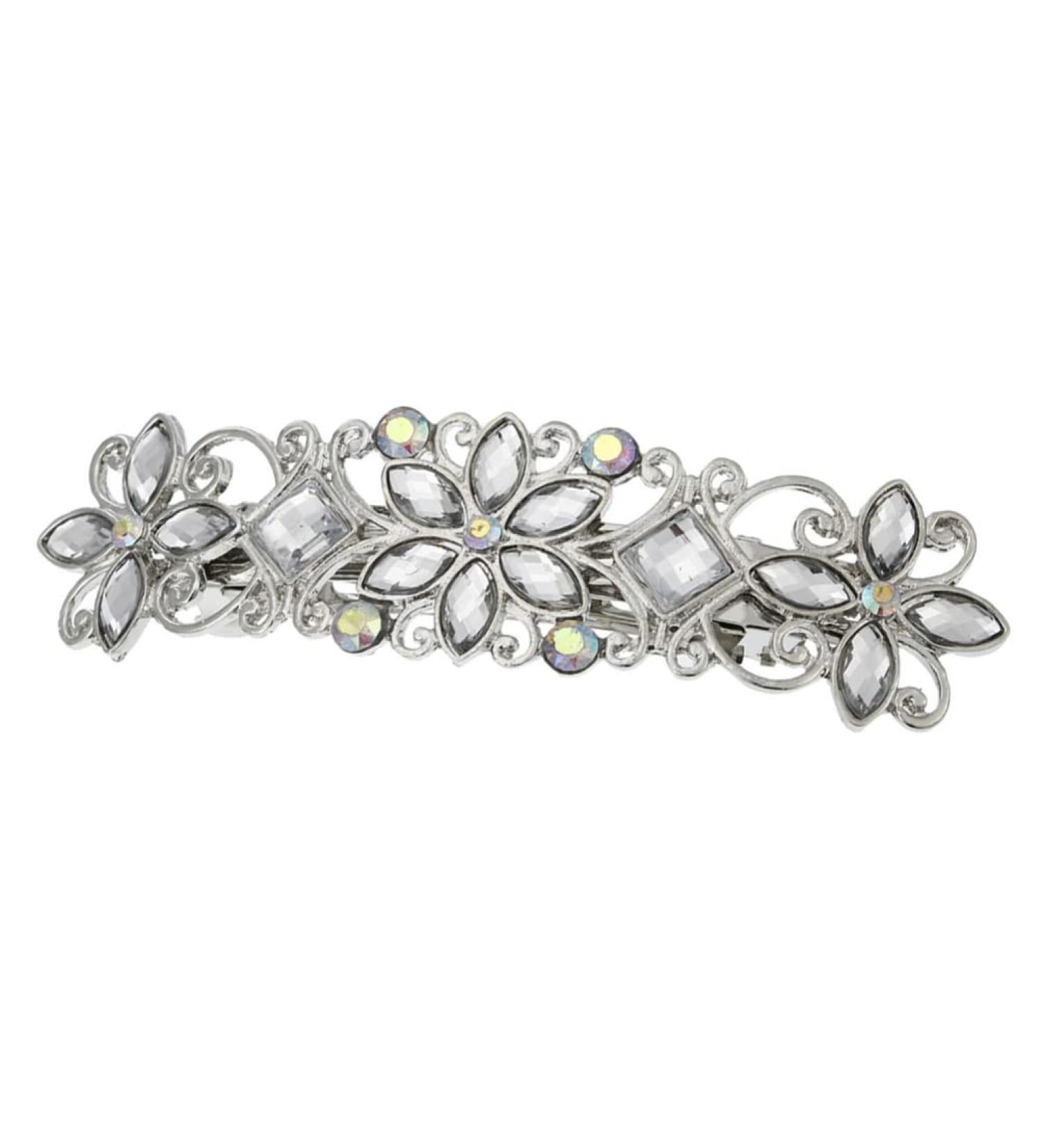 Mobestech Bridal Hair Clip Rhinestone Hair Clip Bridal Hair Pin Crystal Bobby Pin Silver Hairpin Barrette Flower Wedding Elegant Hair Accessory for Bride Women and Girls Flower Hair Accessories - Buy Online on GoSupps.com