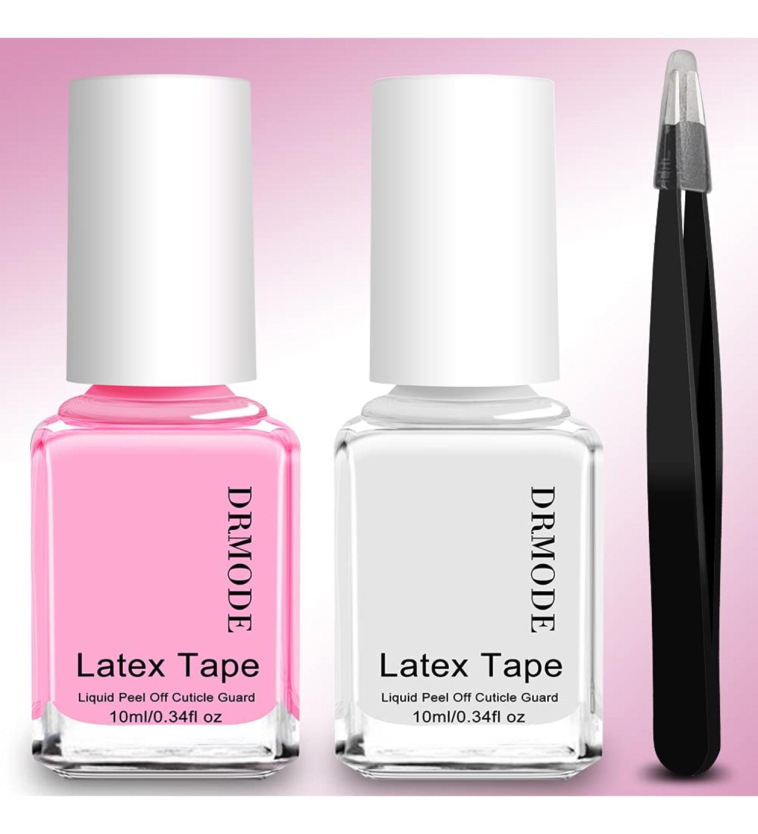 DR.MODE Liquid Latex for Nails - 20ML Fast Drying Nail Polish Barrier with Tweezers - Nail Art Cuticle Guard & Stamping Skin Protector - Buy Online on GoSupps.com